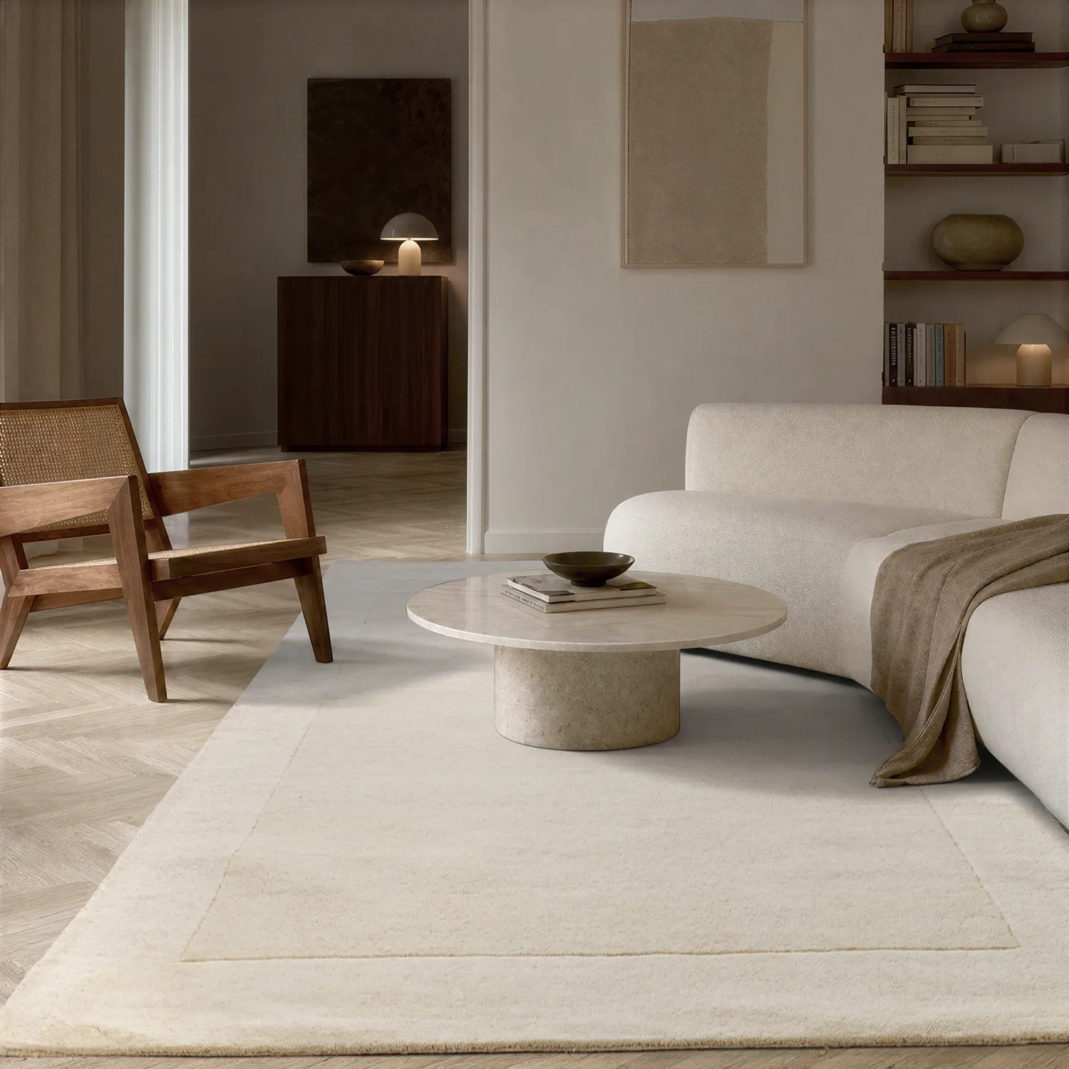 Tapis de laine - Gaya Hand Tufted Wool Premium (crème/blanc)
