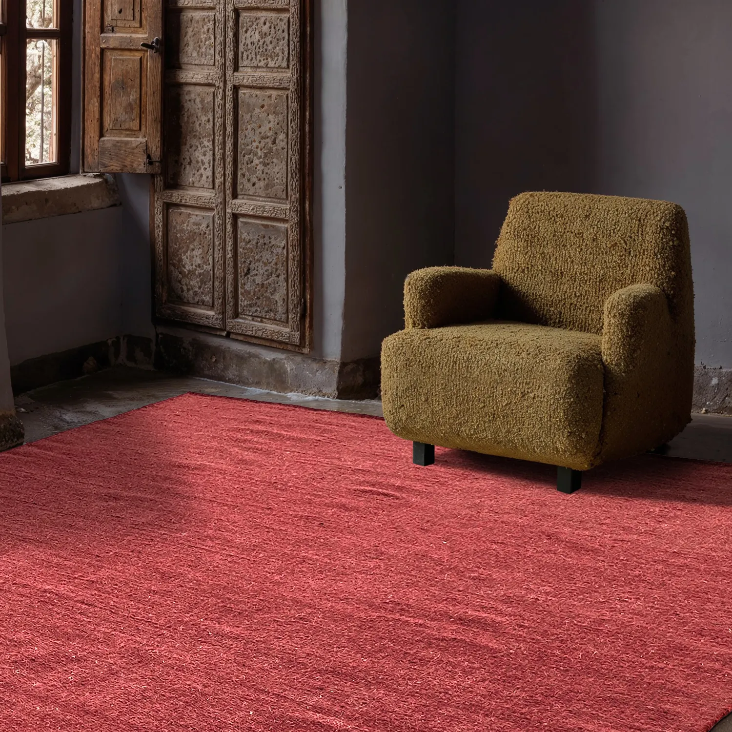 Tapis en laine - Hamilton (rouge foncé)