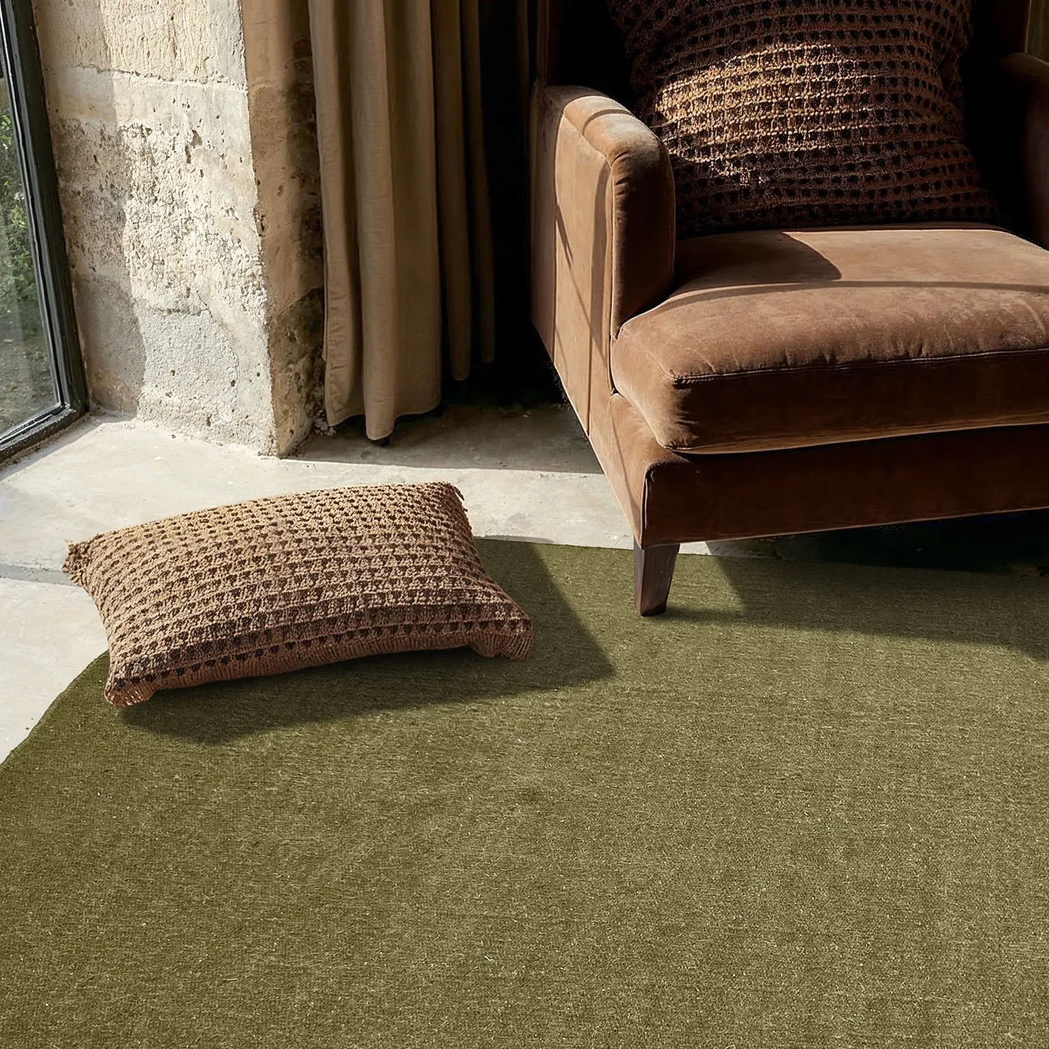 Tapis en laine - Hamilton (vert mousse)