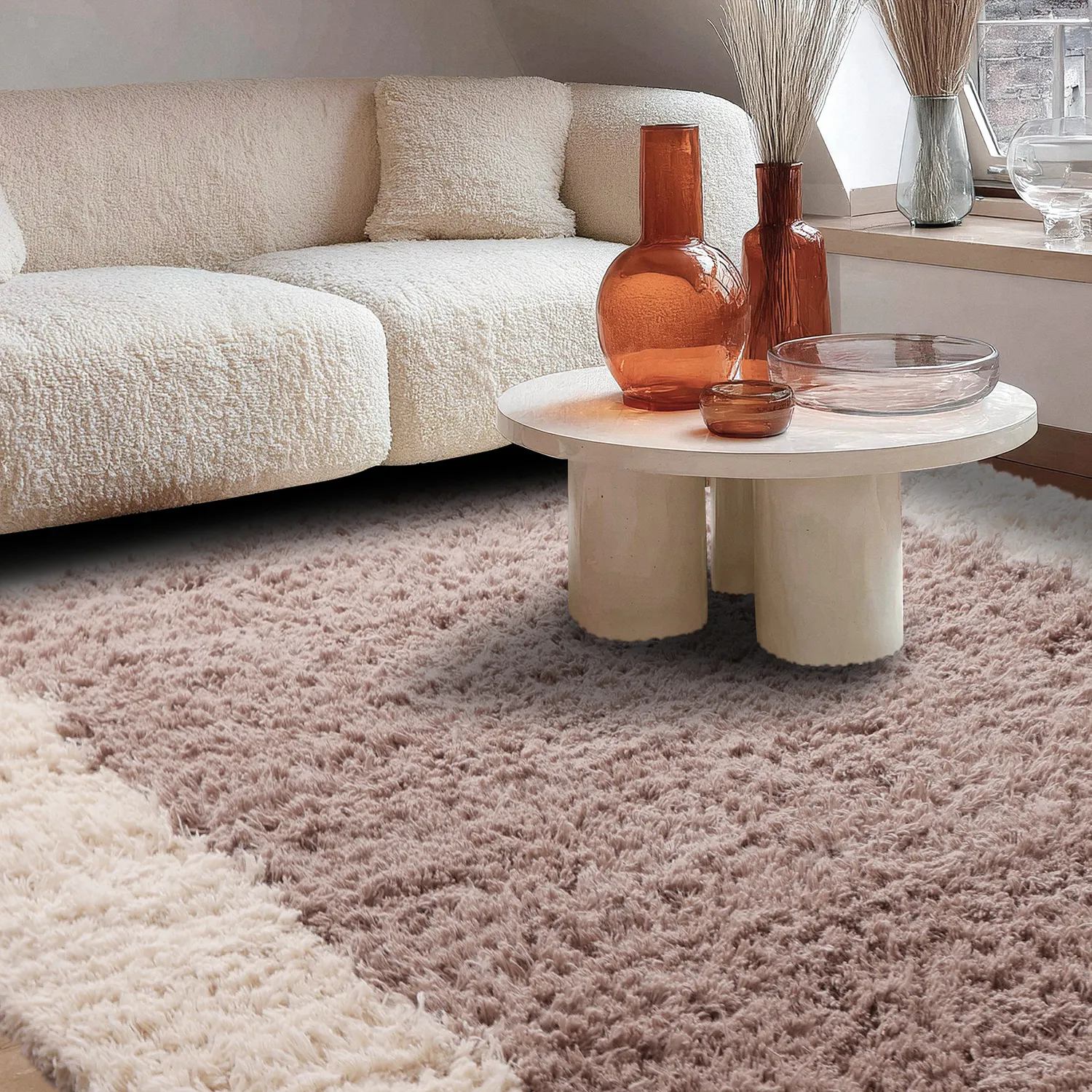 Tapis de laine - Khenifra Handknot Wool Premium (taupe/crème)