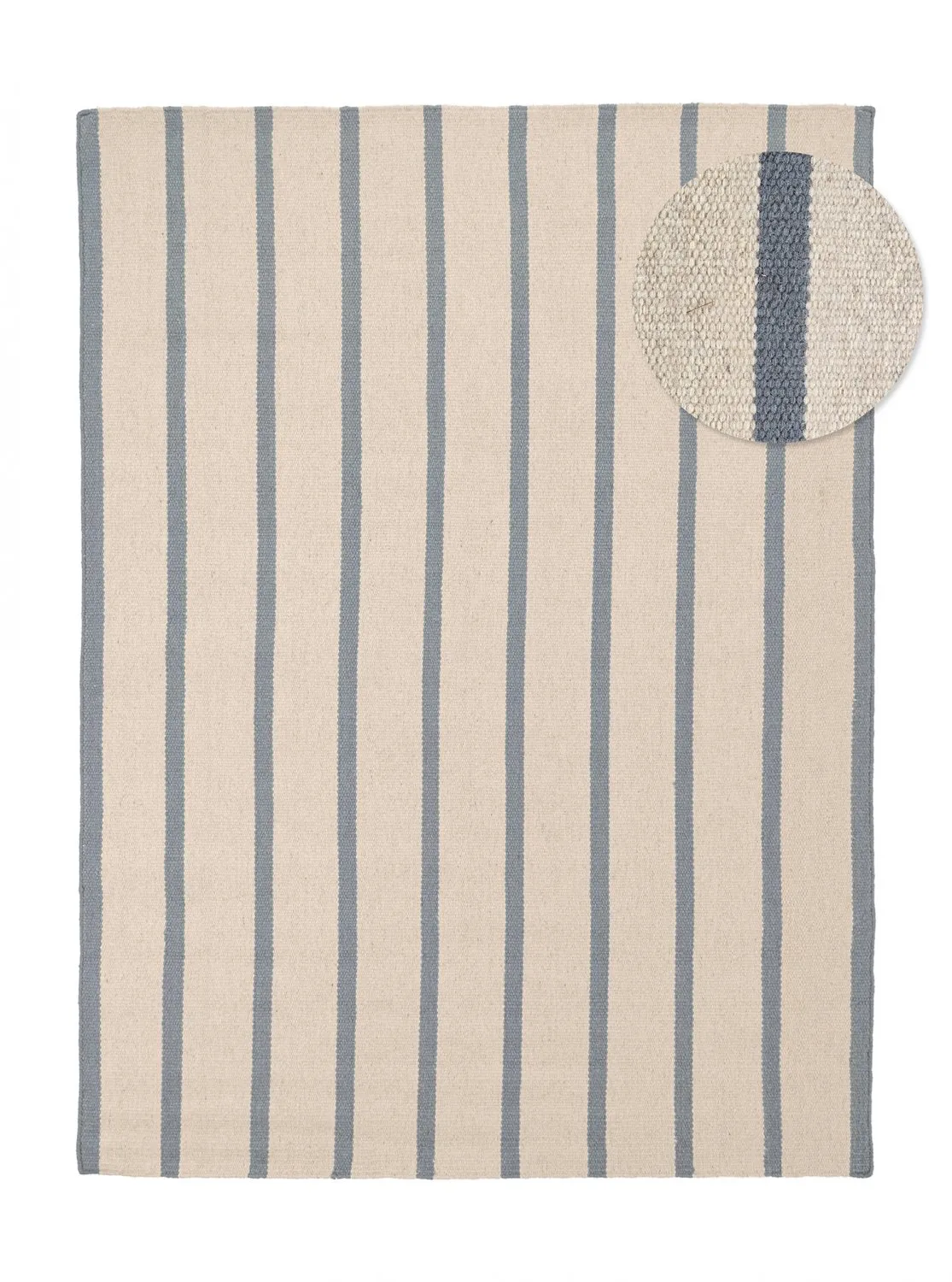 Tapis de laine - Luton (denim délavé/blanc)