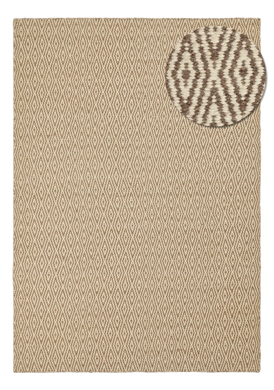 Tapis en laine - Monastir (marron/blanc)