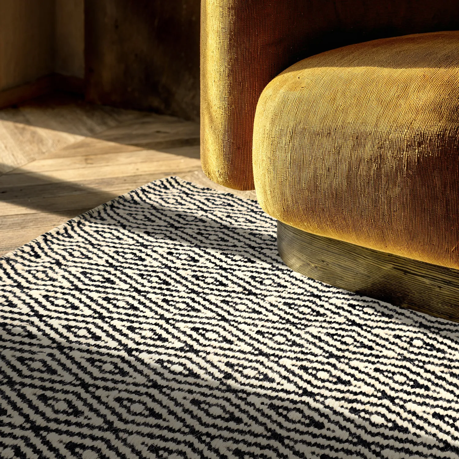 Tapis en laine - Monastir (noir/blanc)