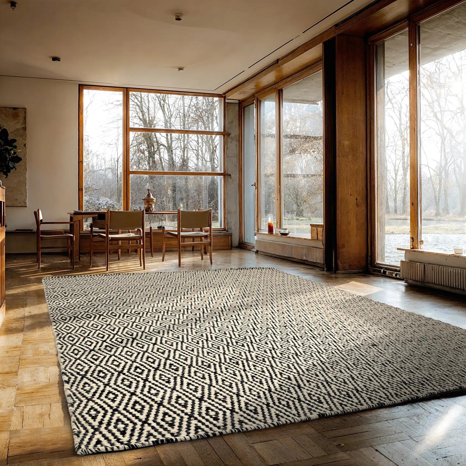 Tapis en laine - Monastir (noir/blanc)
