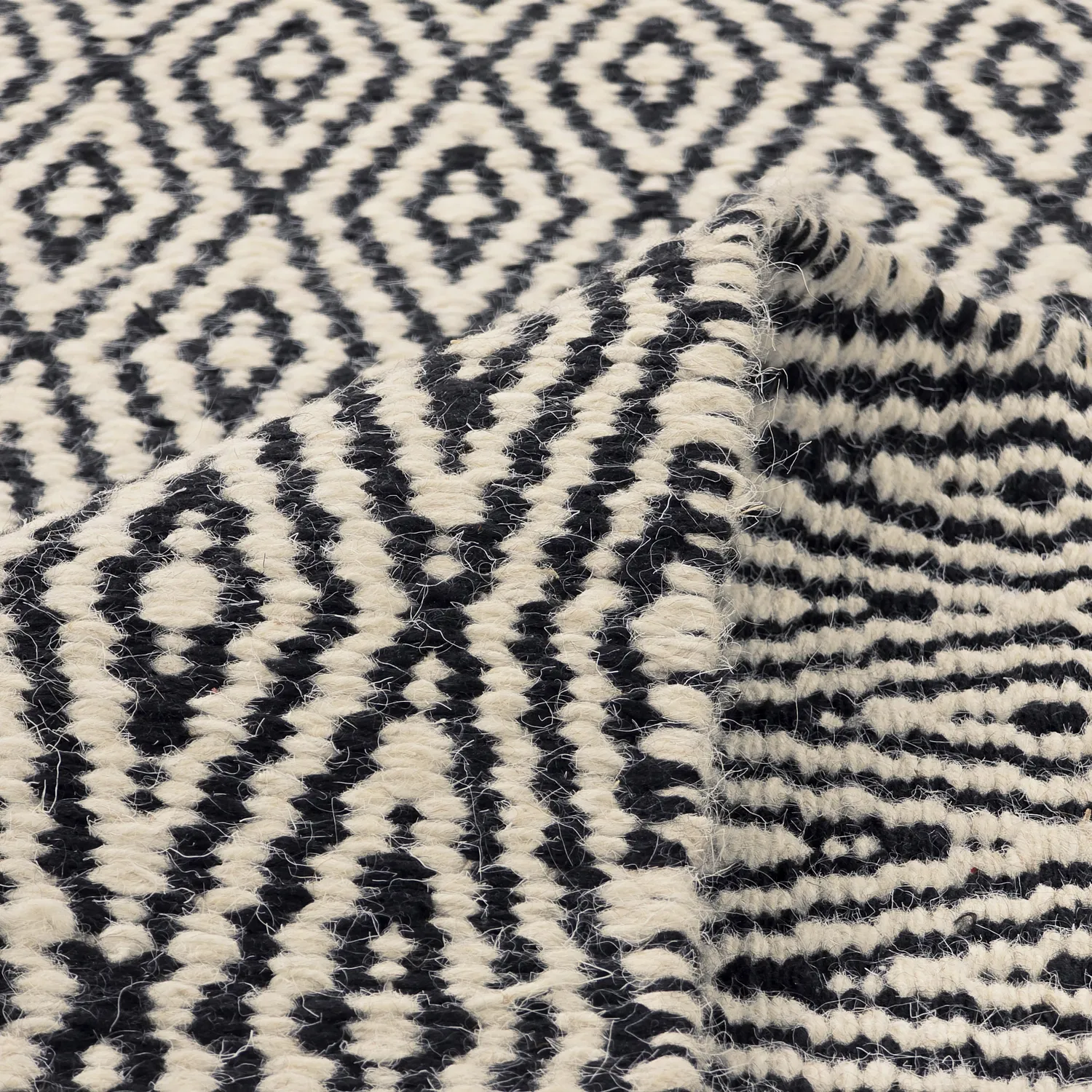 Tapis en laine - Monastir (noir/blanc)