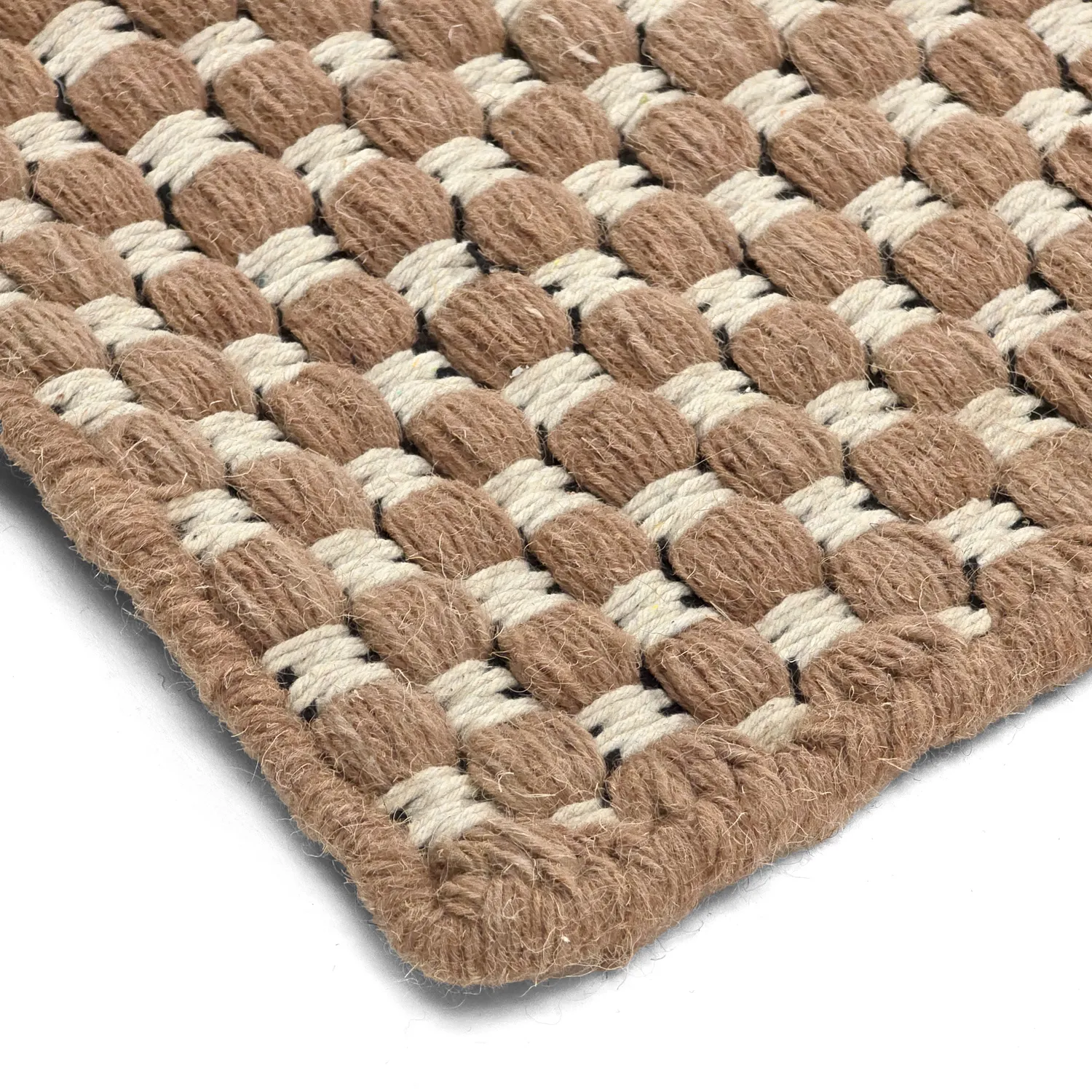 Tapis en laine - Ovelia (marron/blanc)