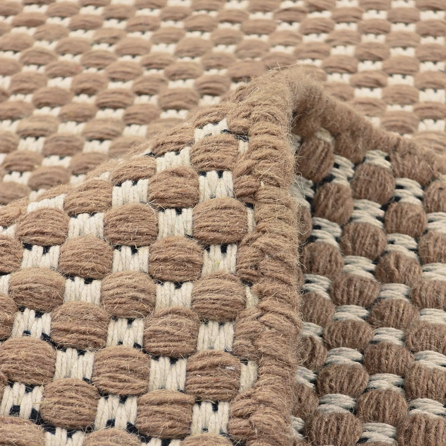 Tapis en laine - Ovelia (marron/blanc)