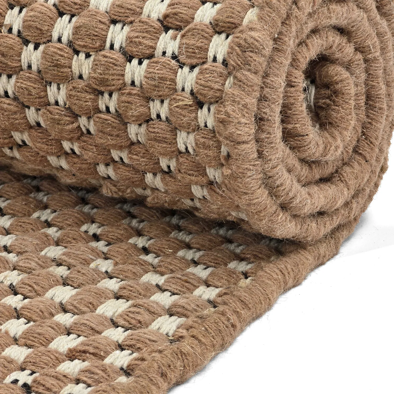 Tapis en laine - Ovelia (marron/blanc)