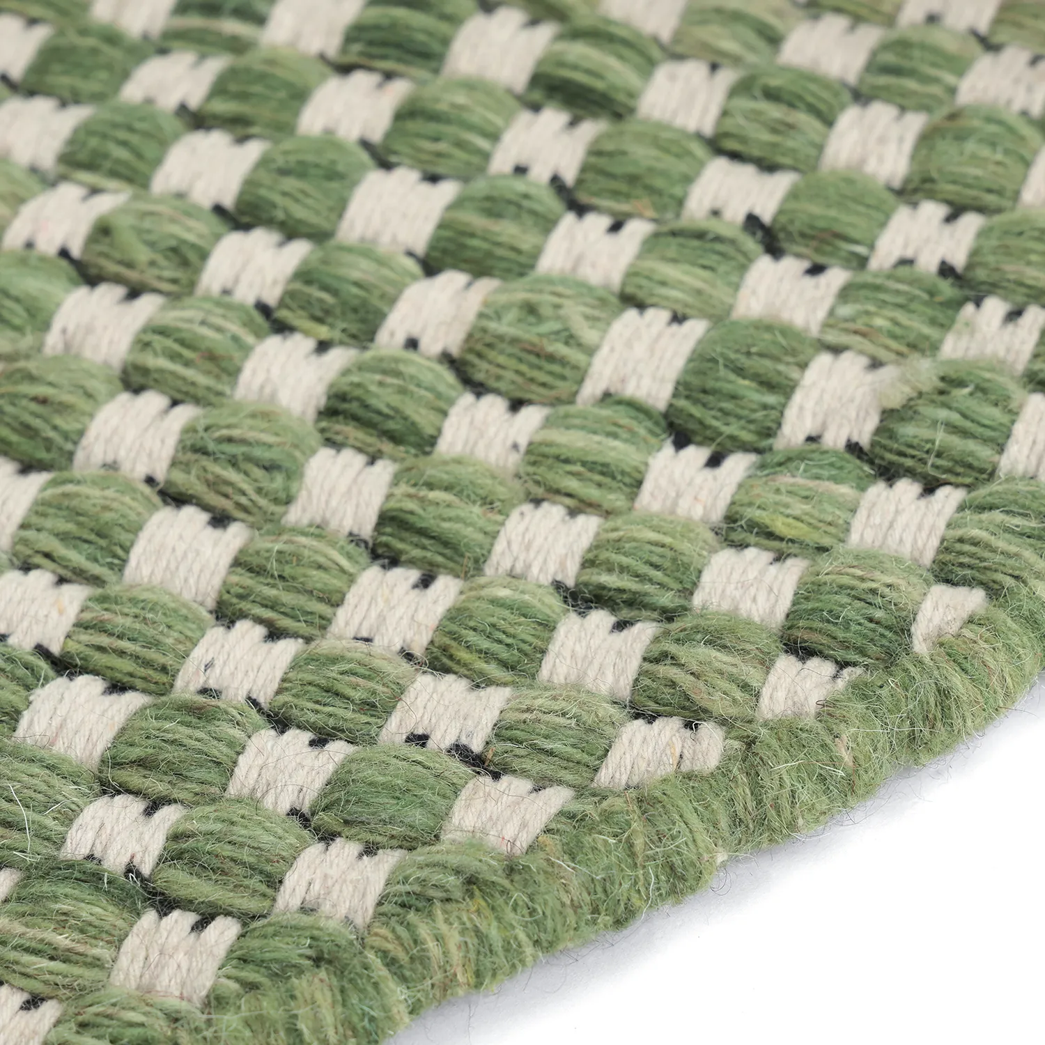 Tapis rond - Ovelia (vert/blanc)
