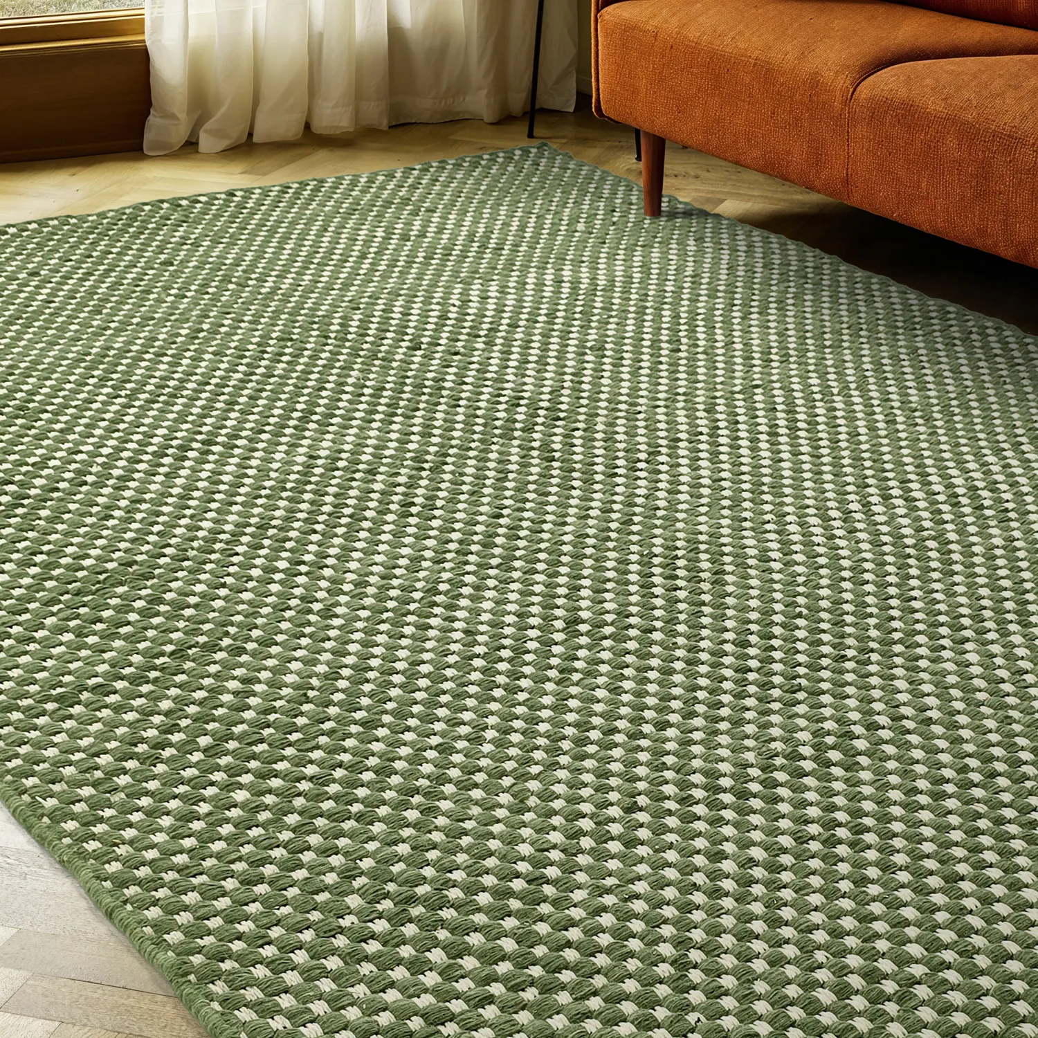 Tapis en laine - Ovelia (vert/blanc)