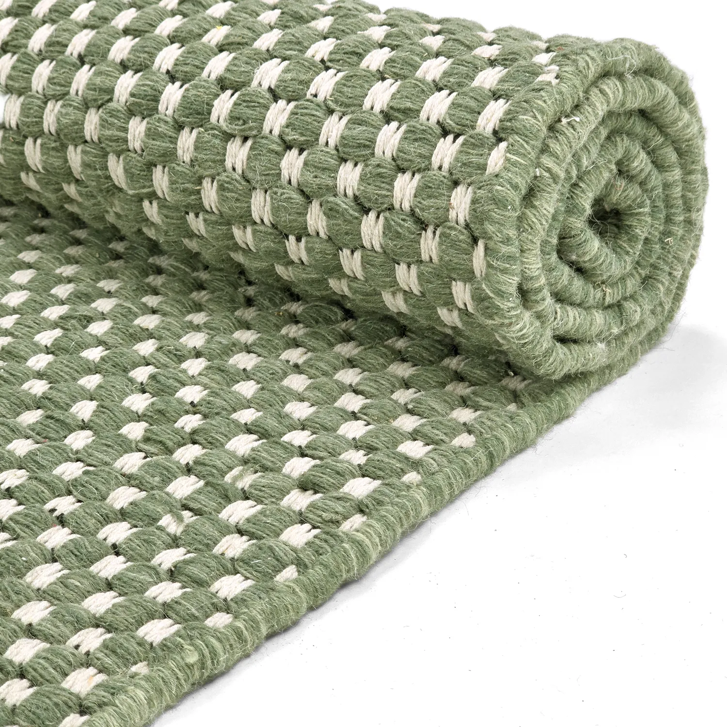 Tapis en laine - Ovelia (vert/blanc)
