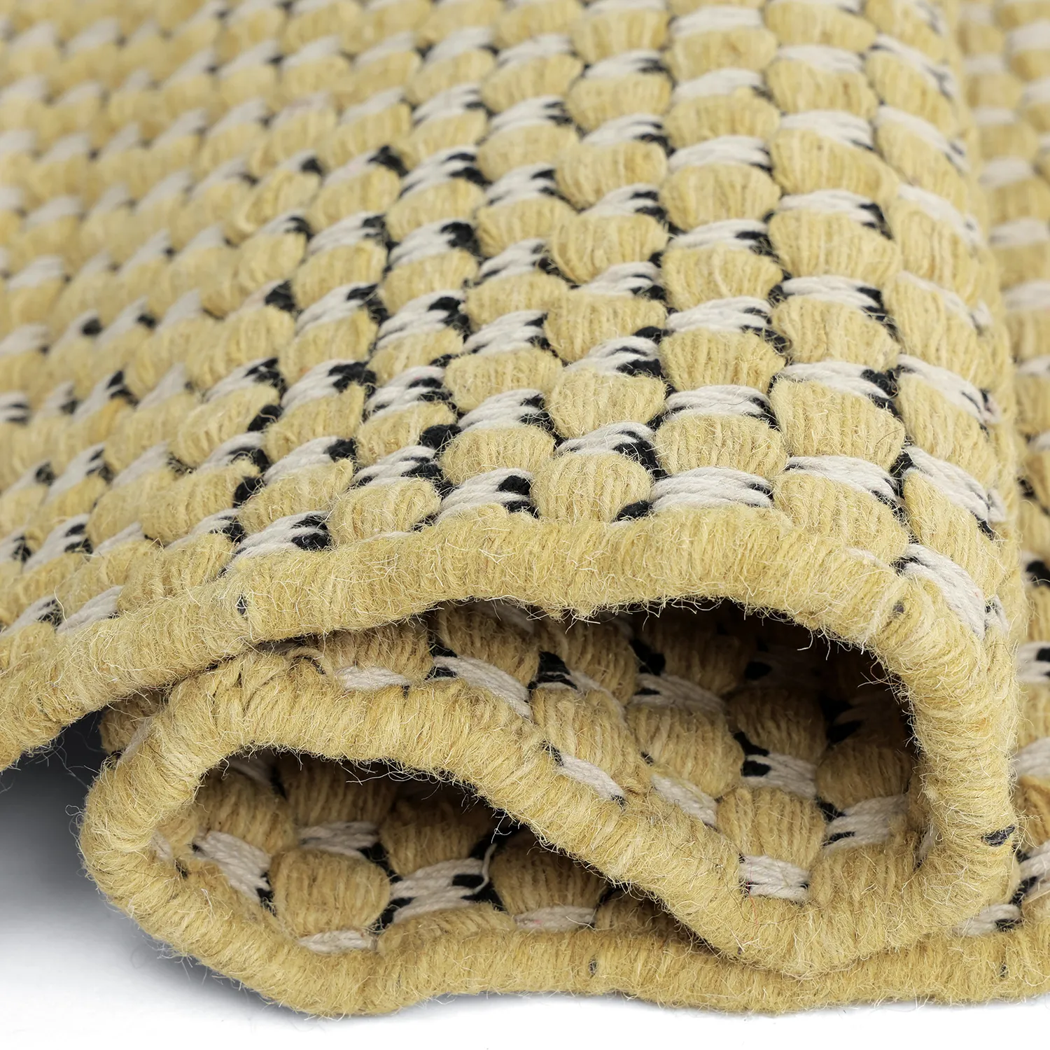 Tapis de laine - Ovelia (jaune/blanc)