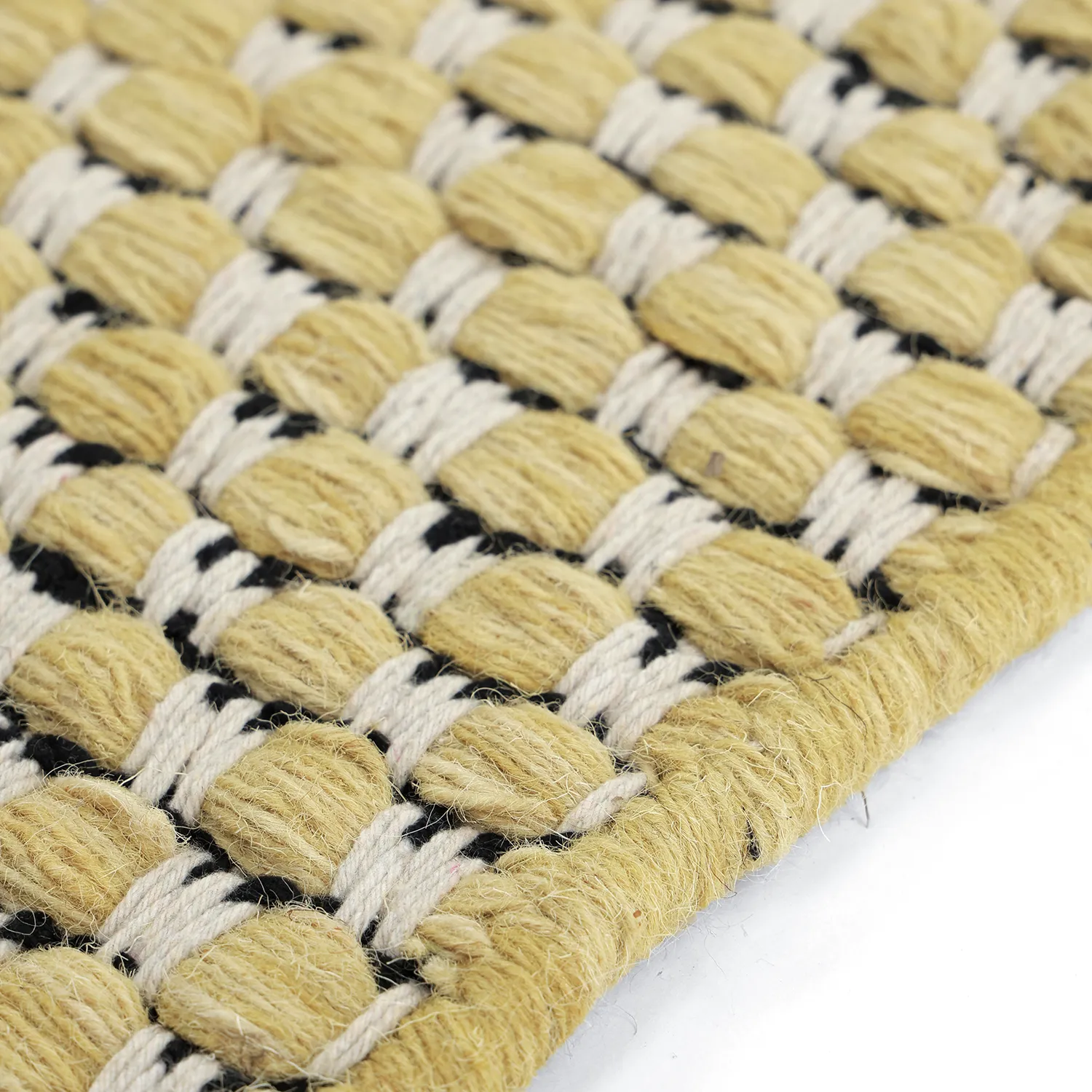 Tapis de laine - Ovelia (jaune/blanc)