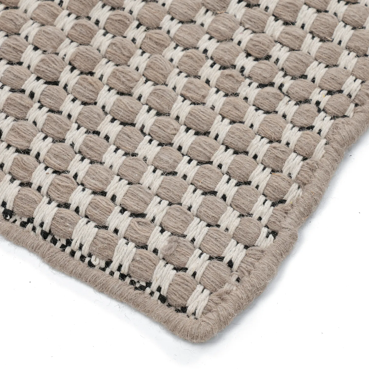 Tapis de laine - Ovelia (taupe/blanc)