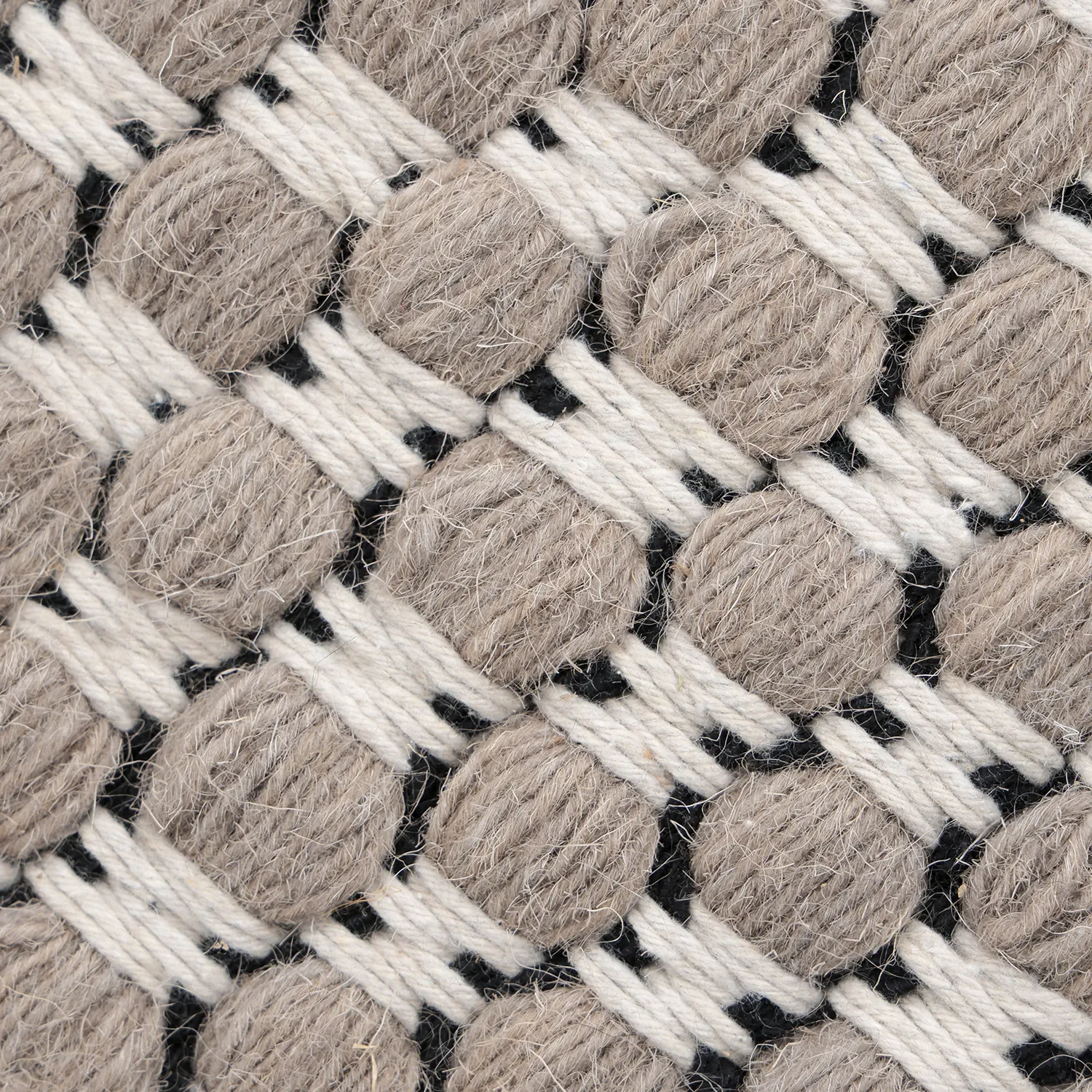 Tapis de laine - Ovelia (taupe/blanc)