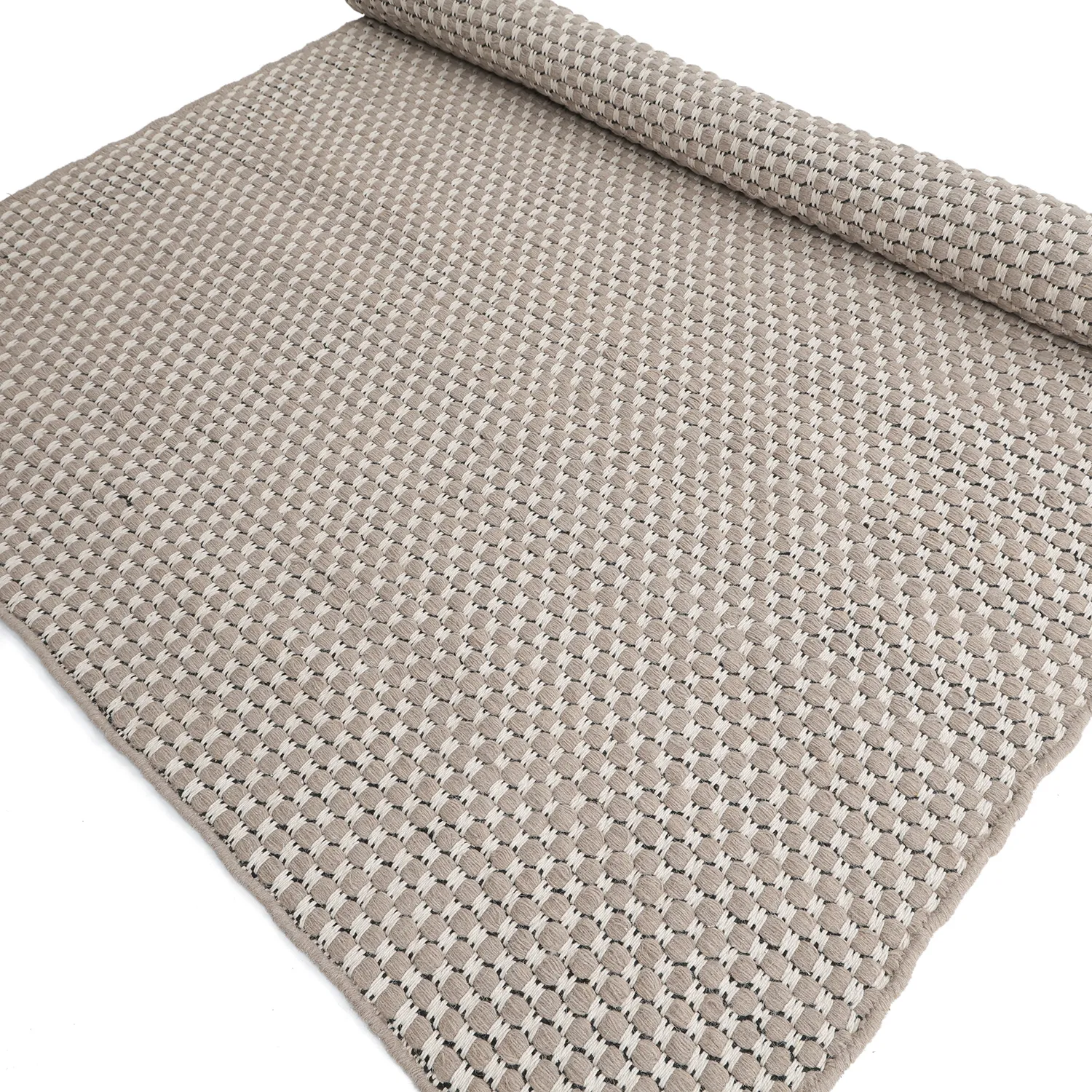 Tapis de laine - Ovelia (taupe/blanc)