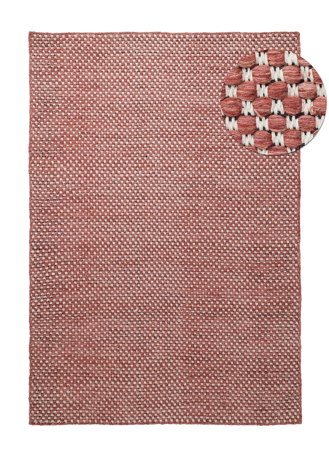 Tapis de laine - Ovelia (terre cuite/blanc)