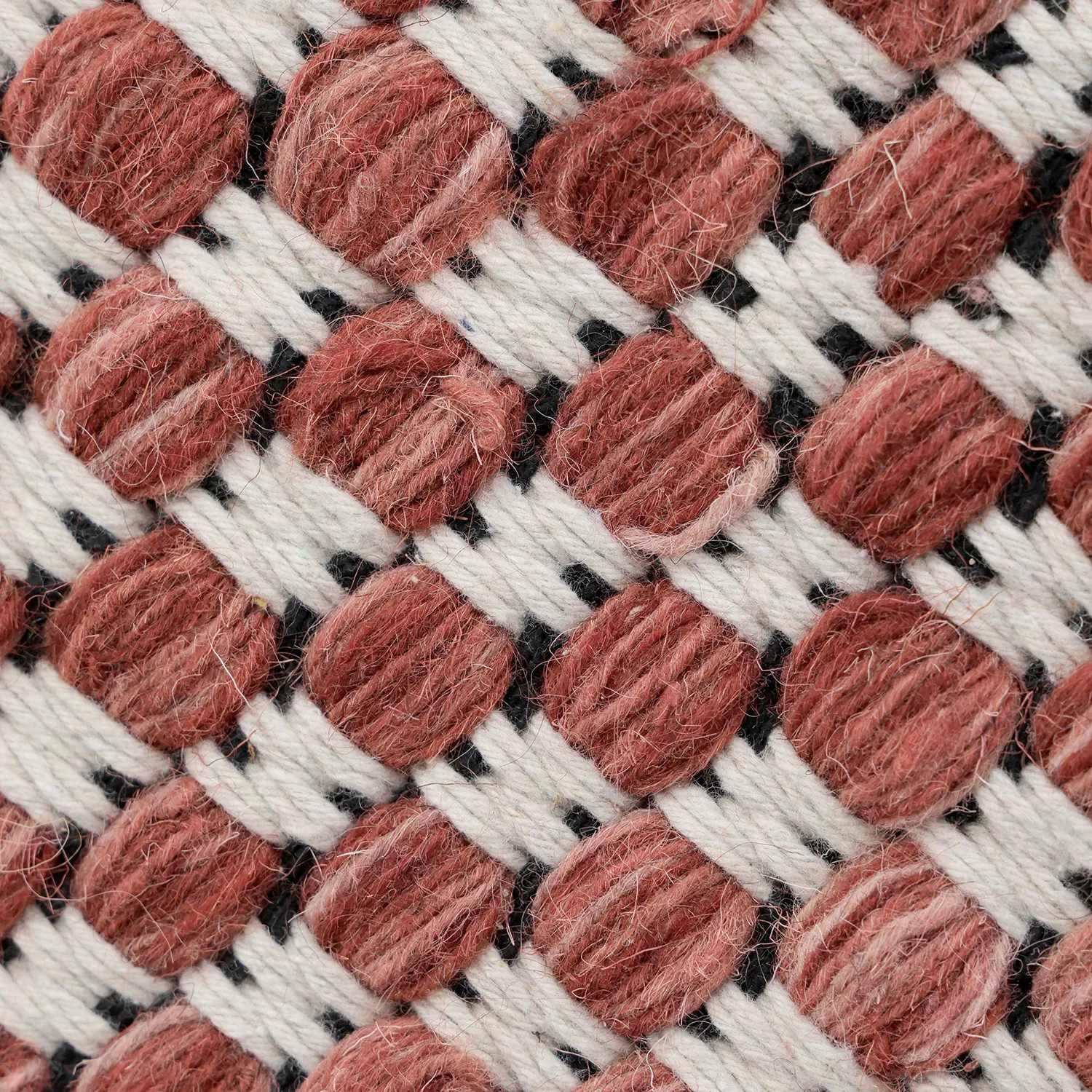 Tapis de laine - Ovelia (terre cuite/blanc)