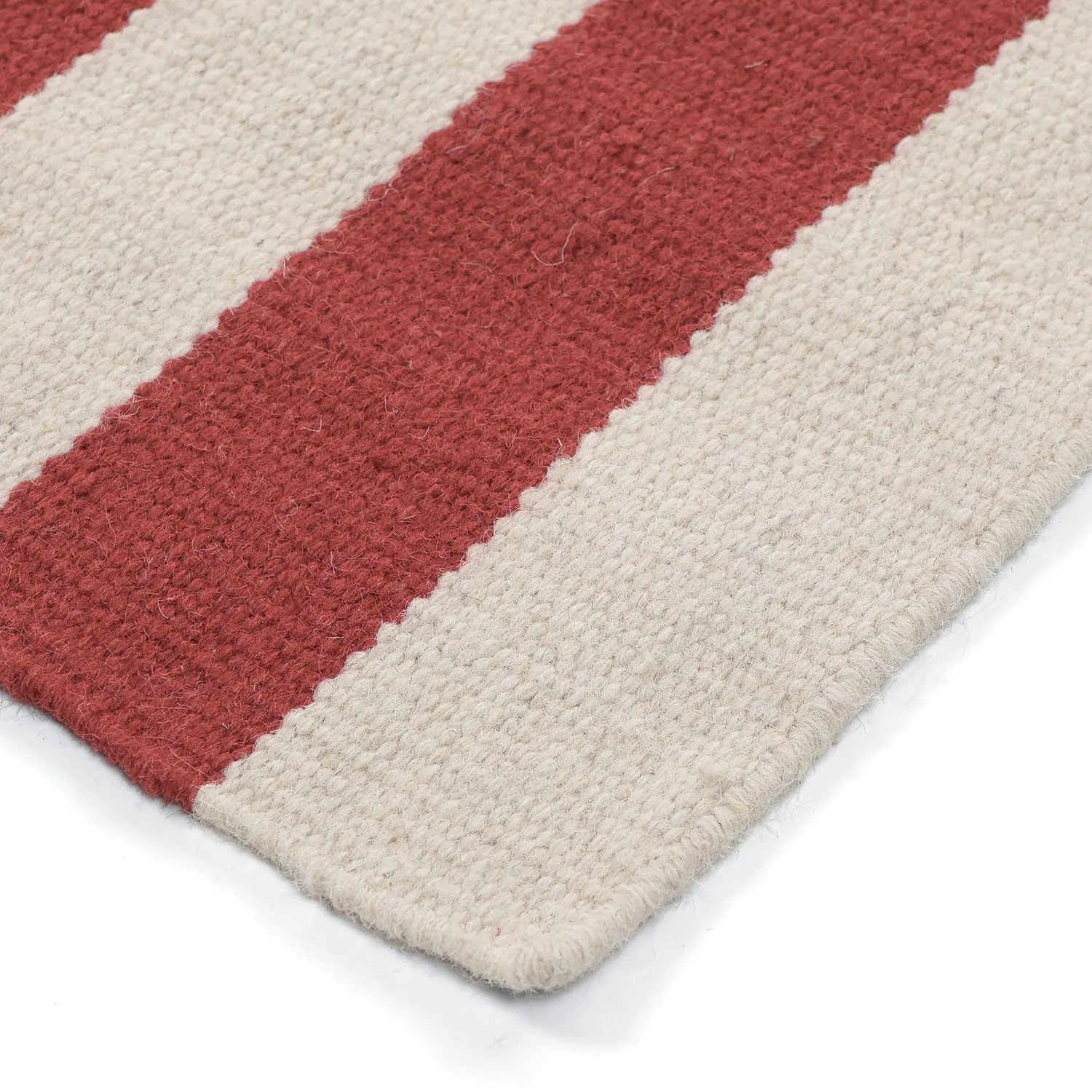 Tapis de laine - Peniche (crème/vert/rouge)