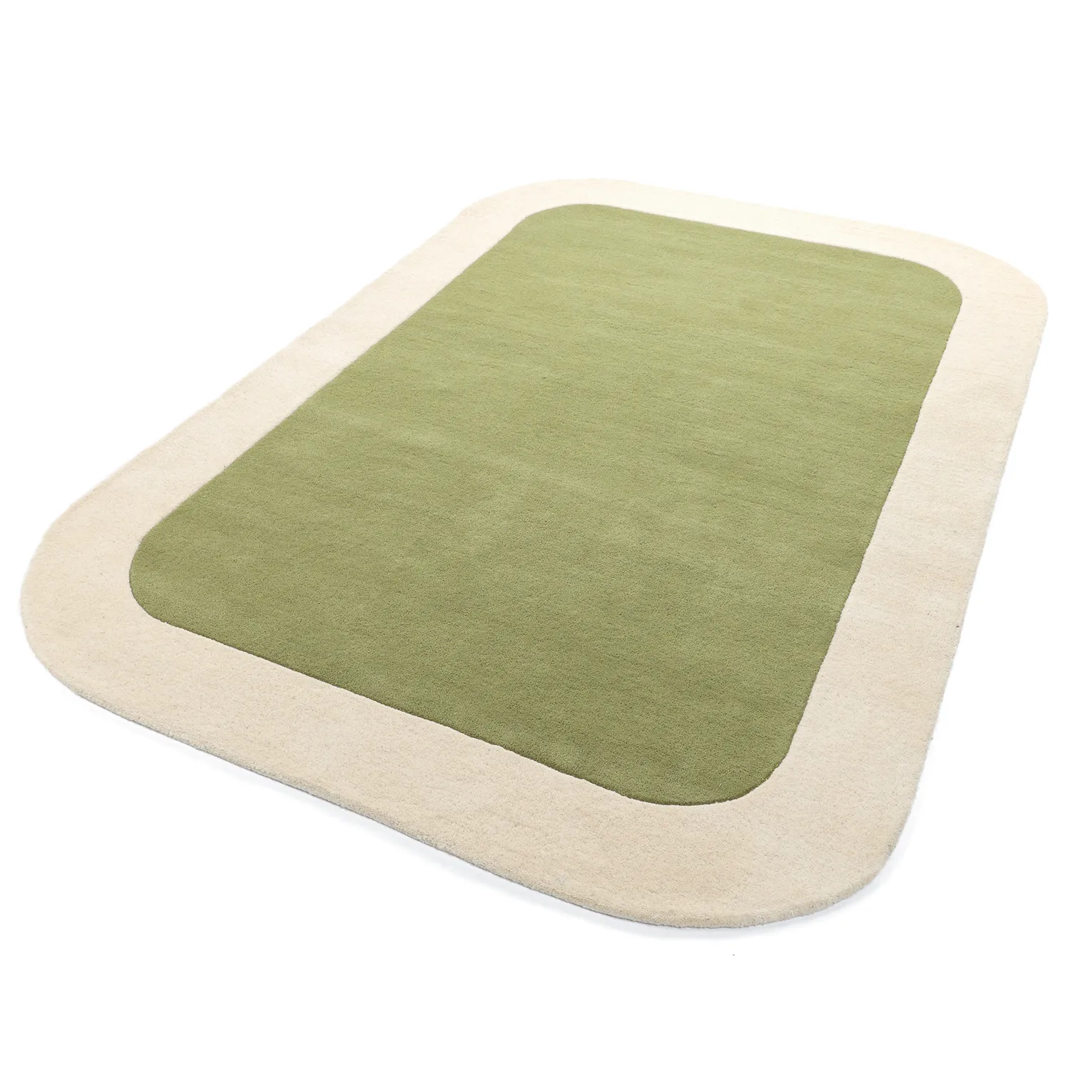 Tapis de laine - Puri Hand Tufted Wool Premium (vert/crème)