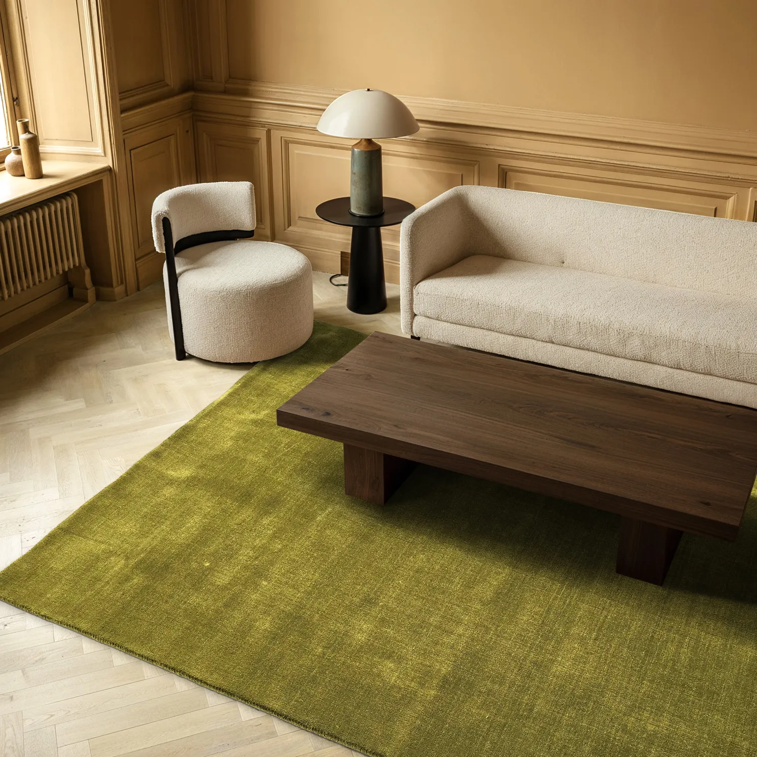 Tapis en laine - Rozel Handloom Wool Premium (vert mousse)