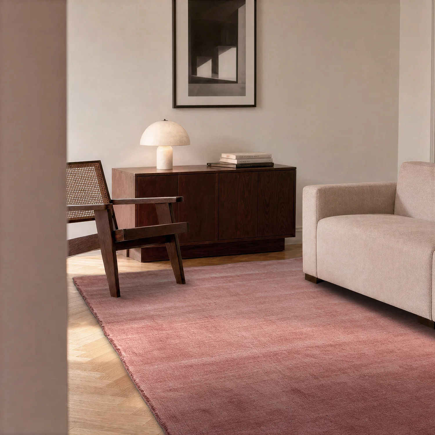 Tapis de laine - Rozel Handloom Wool Premium (rouge poussiéreux)