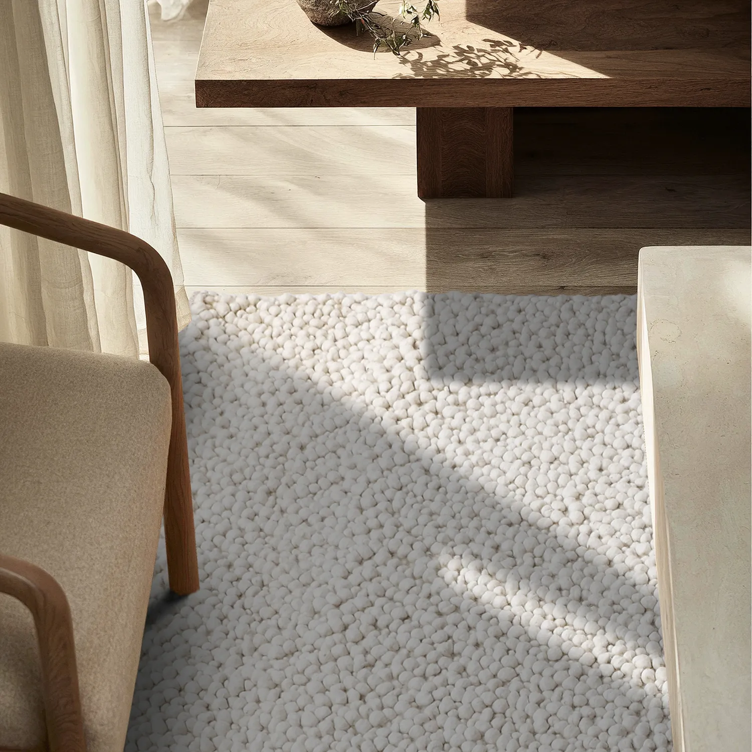 Tapis de laine - Sala Irregular Wool Bubble (crème)