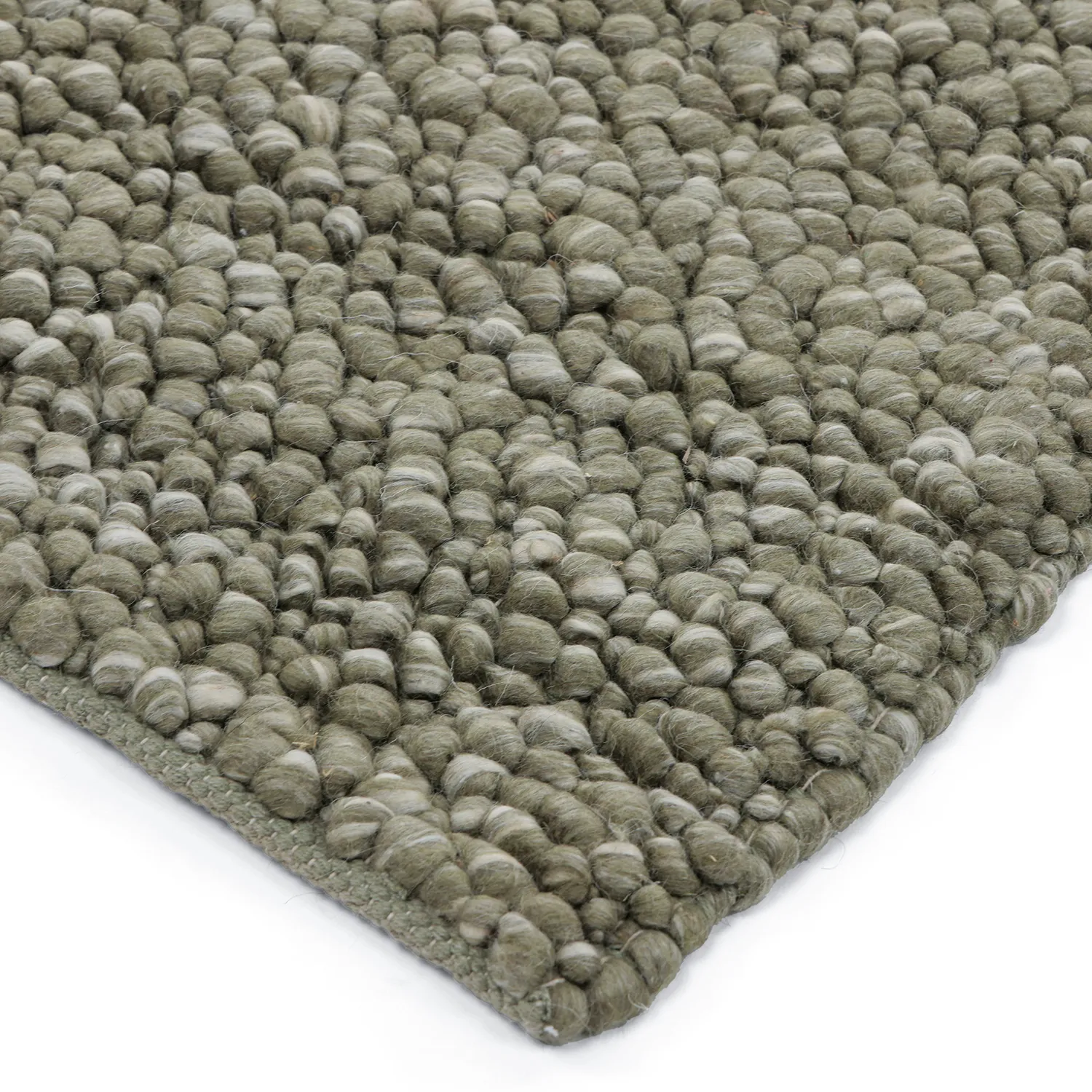 Tapis de laine - Sala Irregular Wool Bubble (vert mousse/blanc mélange)