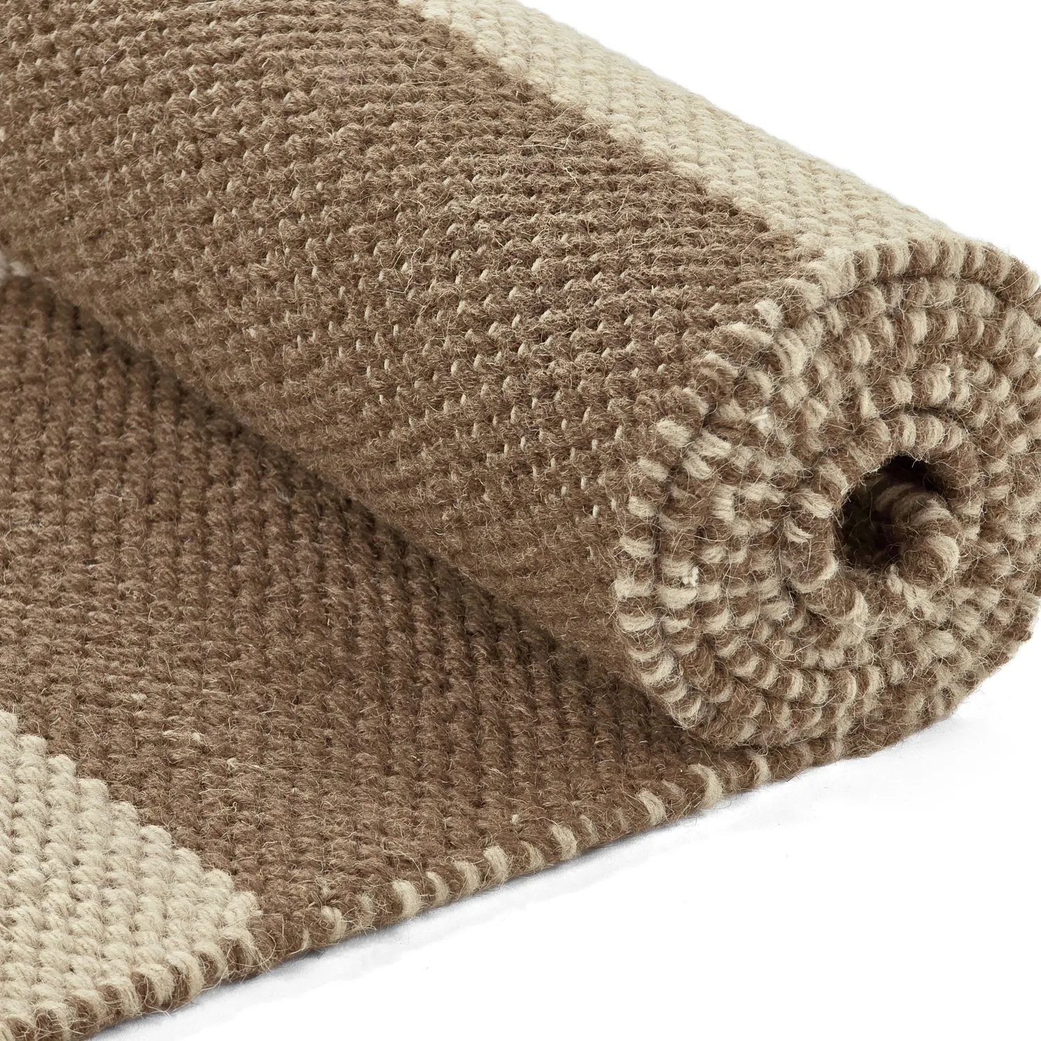 Tapis en laine - Scacco (marron/beige)