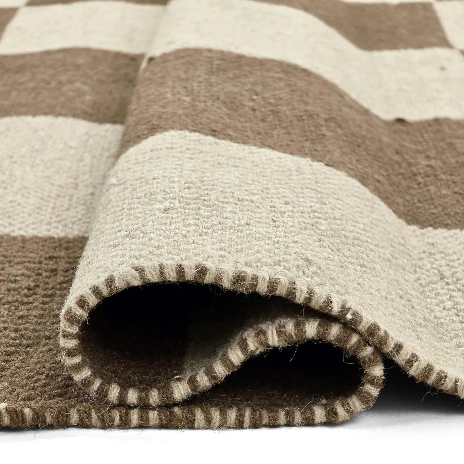 Tapis en laine - Scacco (marron/beige)