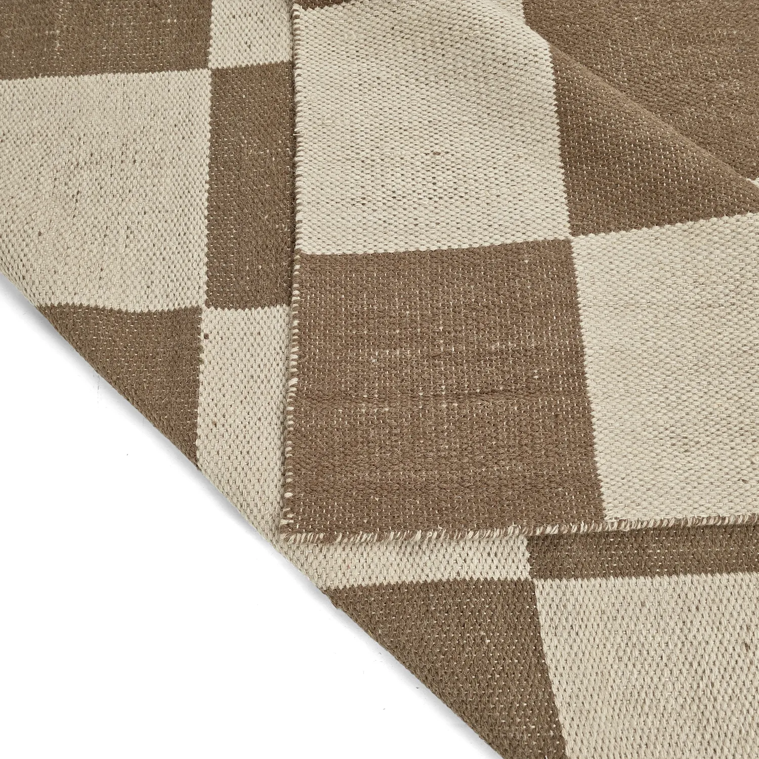 Tapis en laine - Scacco (marron/beige)