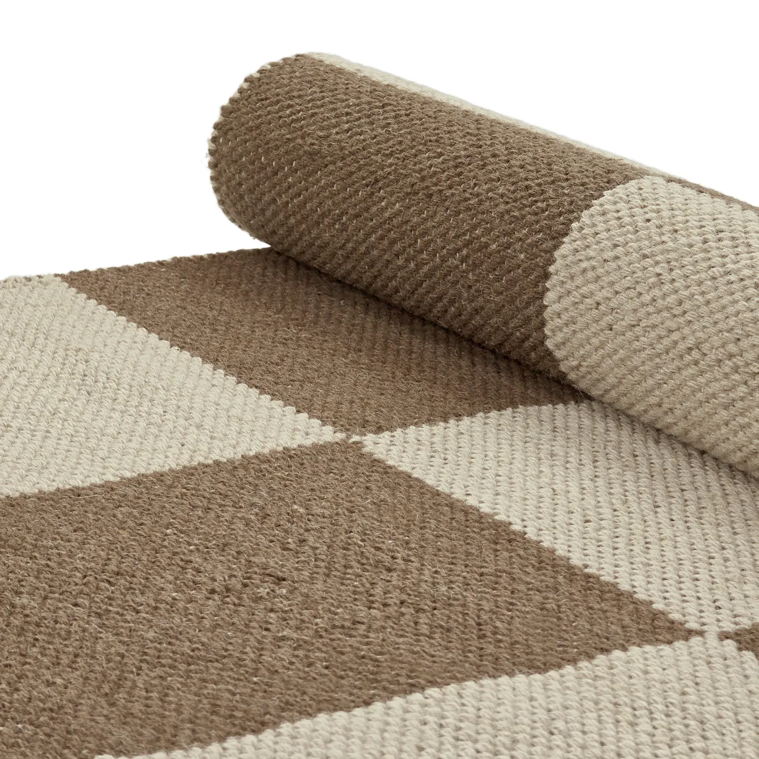 Tapis en laine - Scacco (marron/beige)