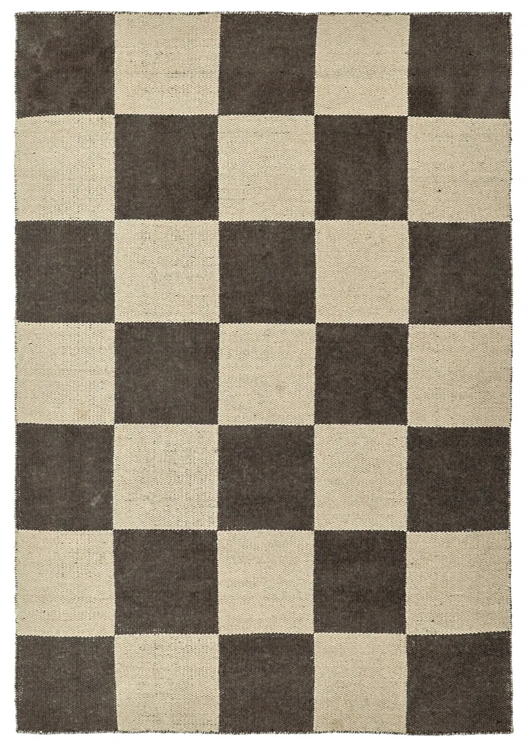 Tapis en laine - Scacco (noir/beige)