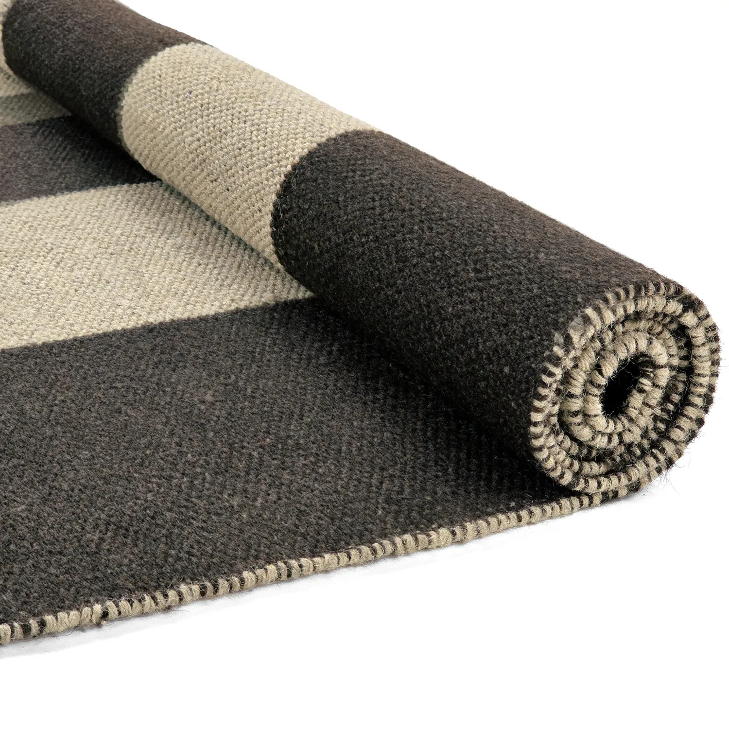 Tapis en laine - Scacco (noir/beige)
