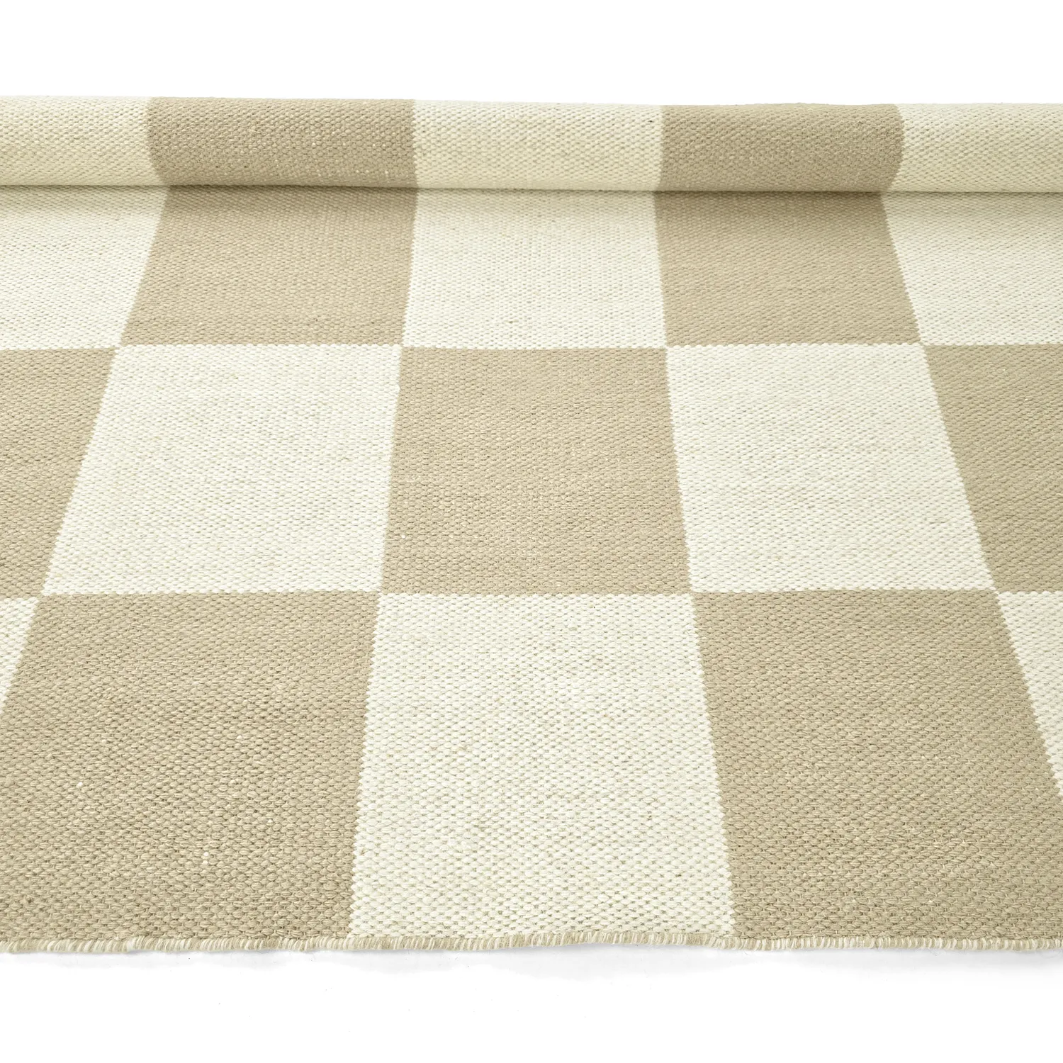 Tapis en laine - Scacco (blanc/beige)