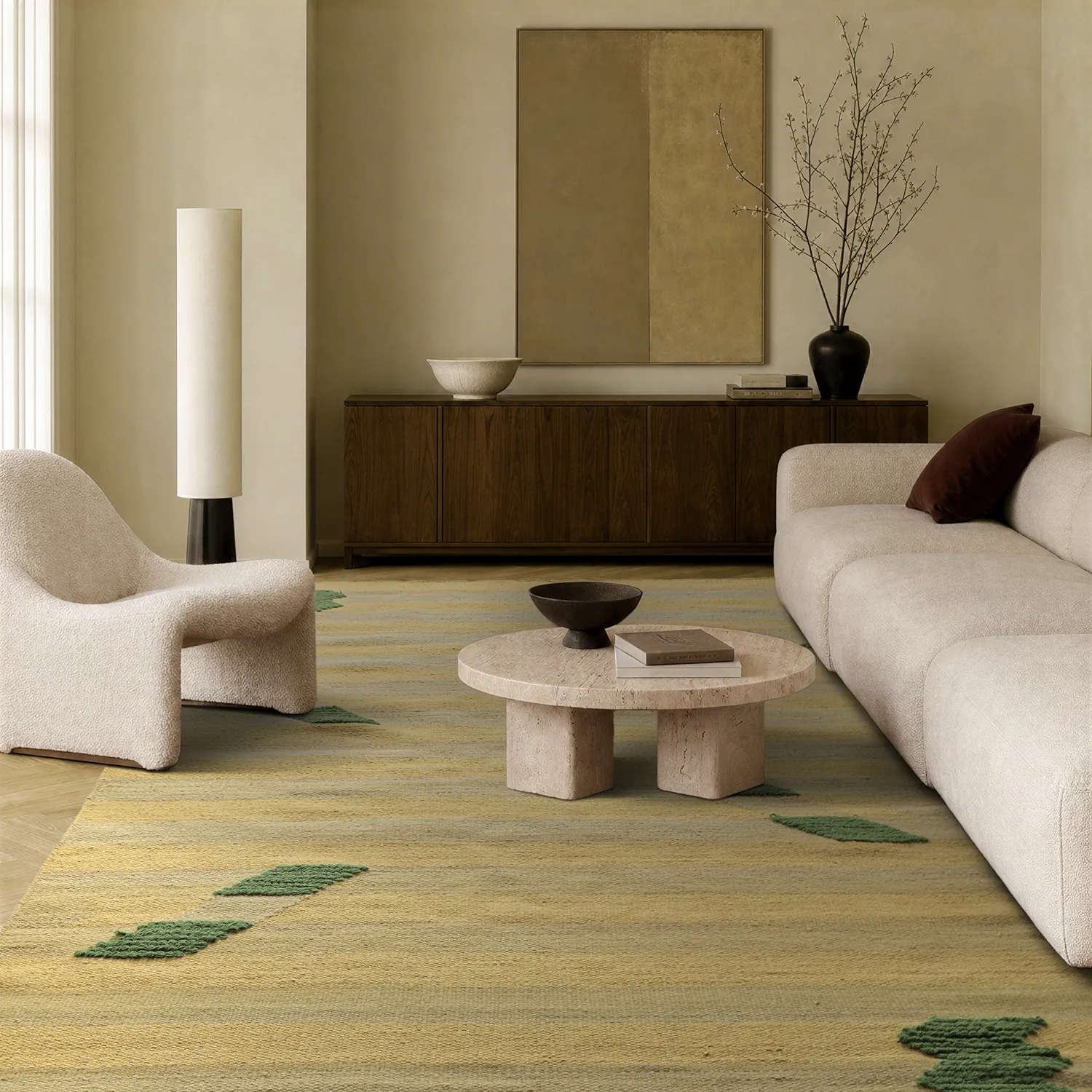 Tapis de laine - Serpa (jaune clair)