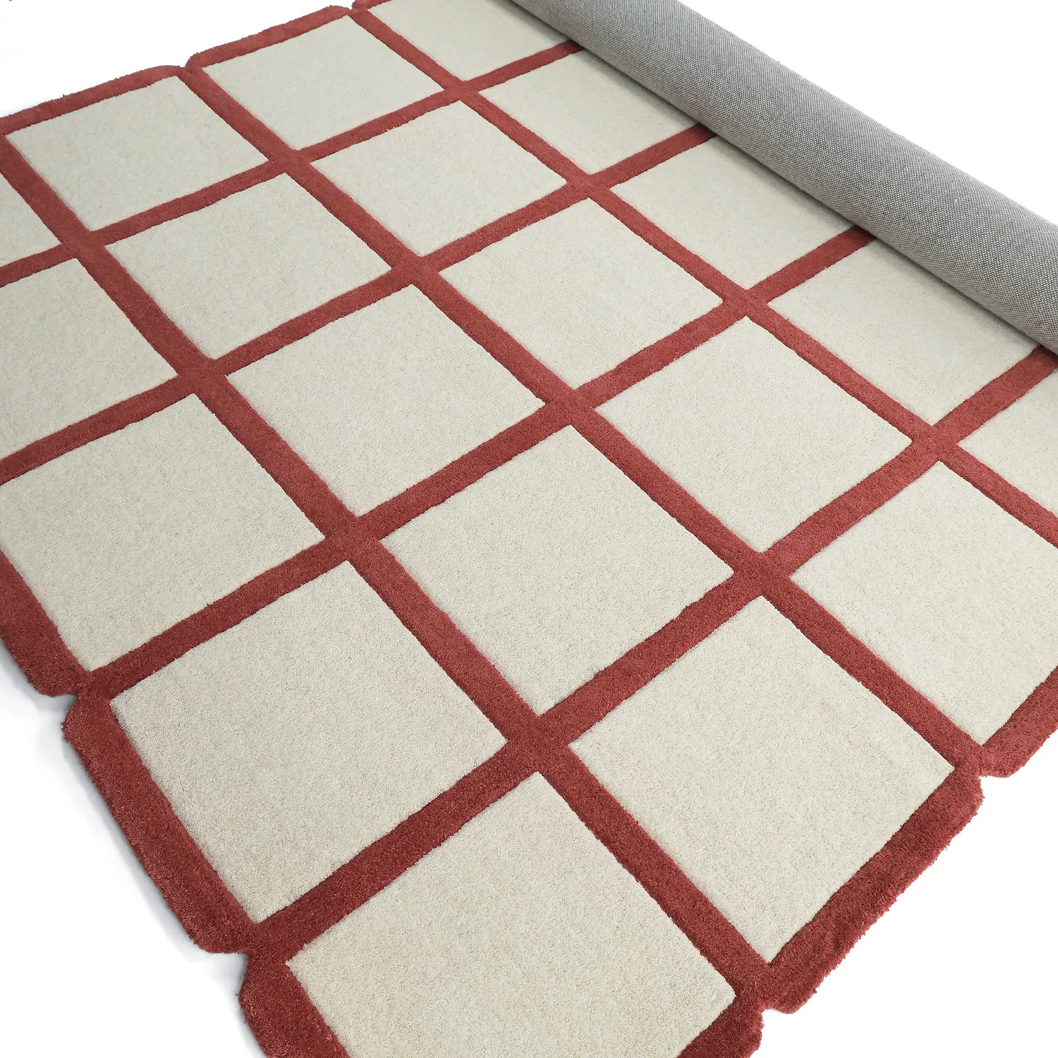 Tapis de laine - Syl Hand Tufted Wool Premium (rouge/blanc)