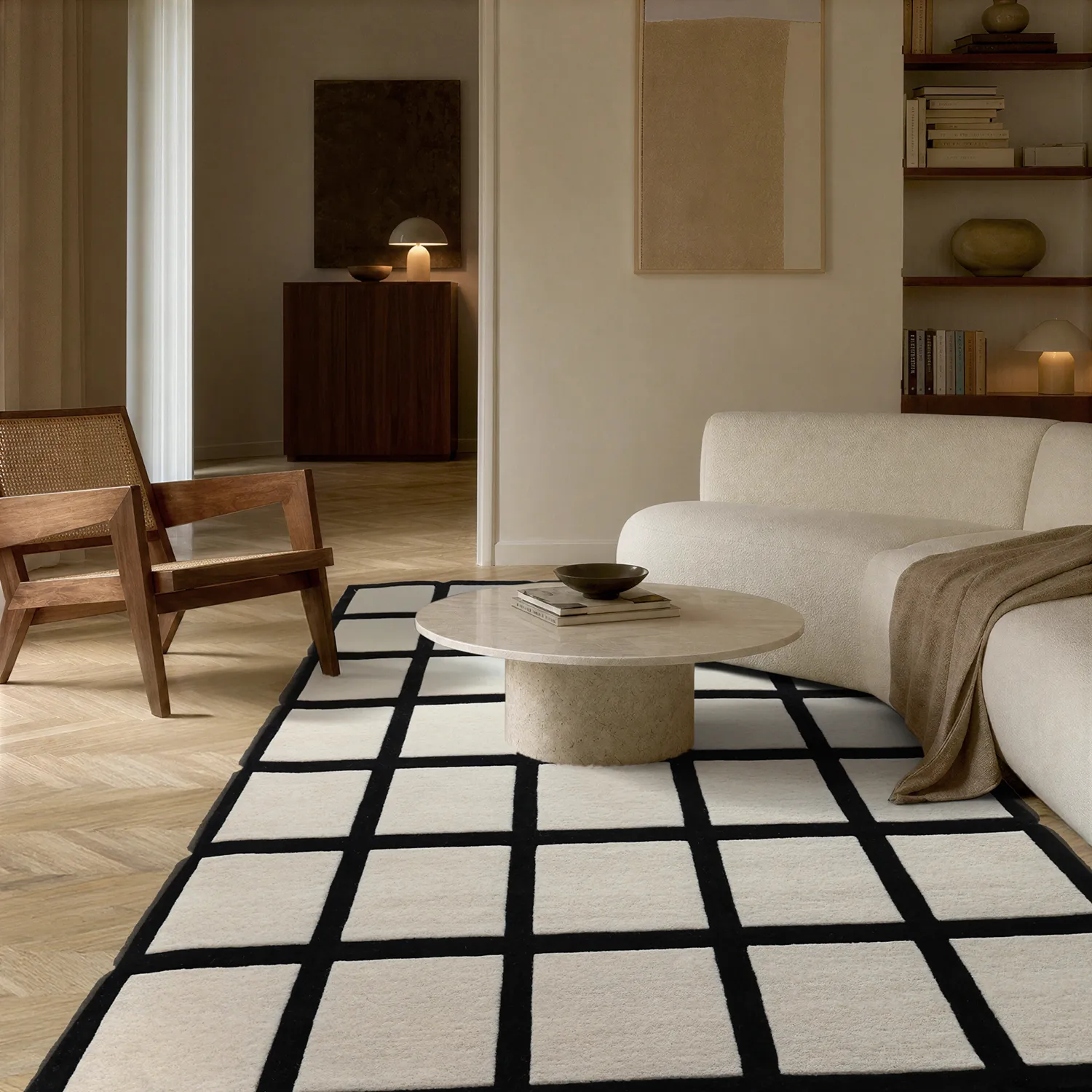 Tapis de laine - Syl Hand Tufted Wool Premium (noir/blanc)