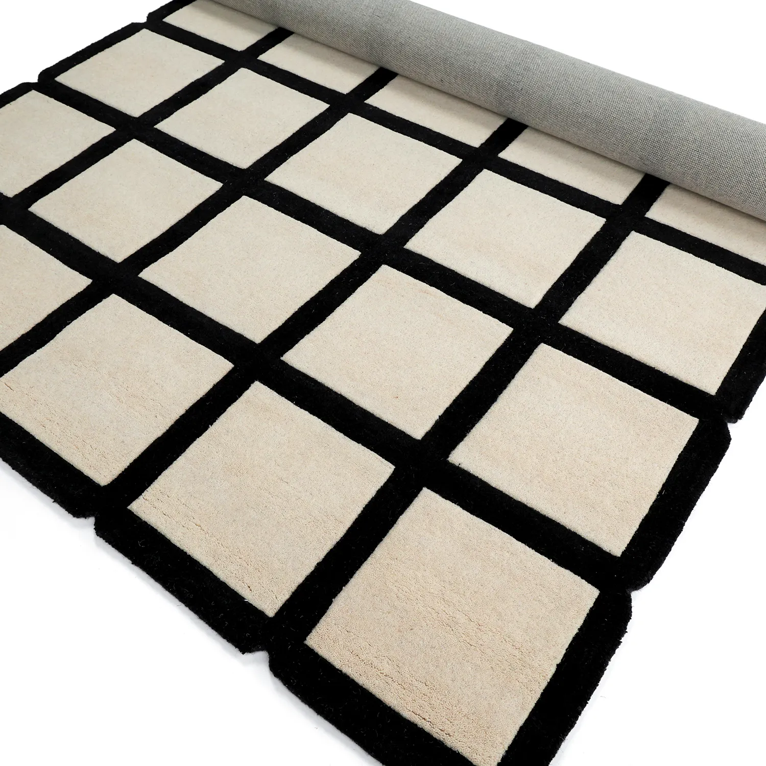 Tapis de laine - Syl Hand Tufted Wool Premium (noir/blanc)