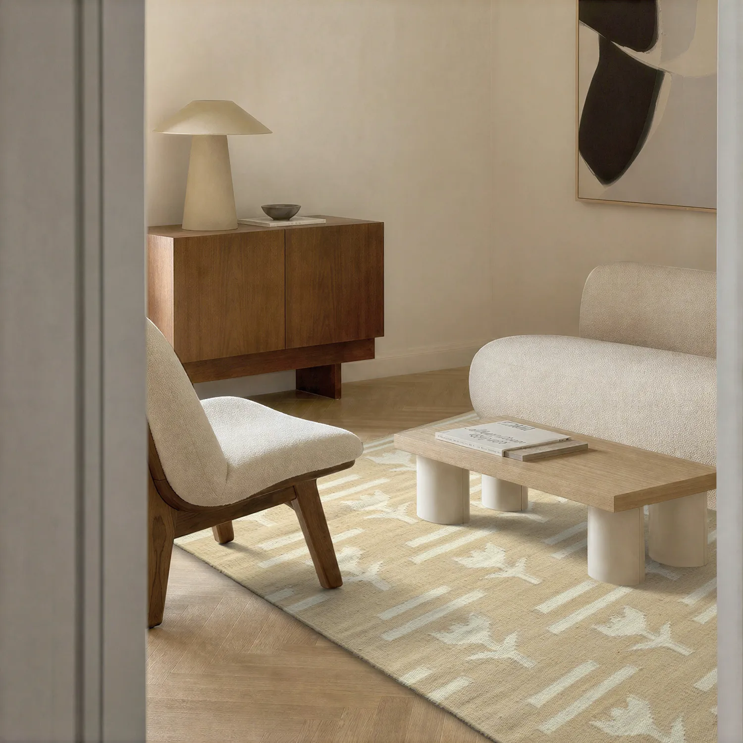 Tapis de laine - Tomar (beige/crème)