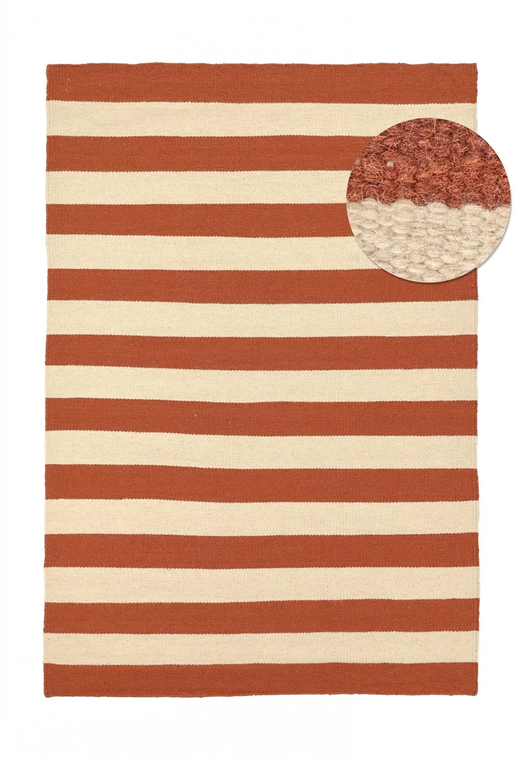 Tapis de laine - Torquay (cannelle/blanc)