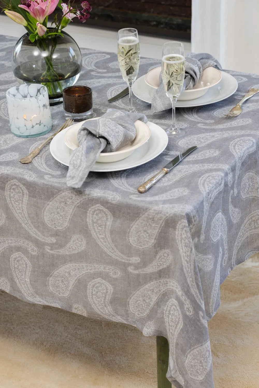 Serviettes en lin - lot de 2 Uma (gris)