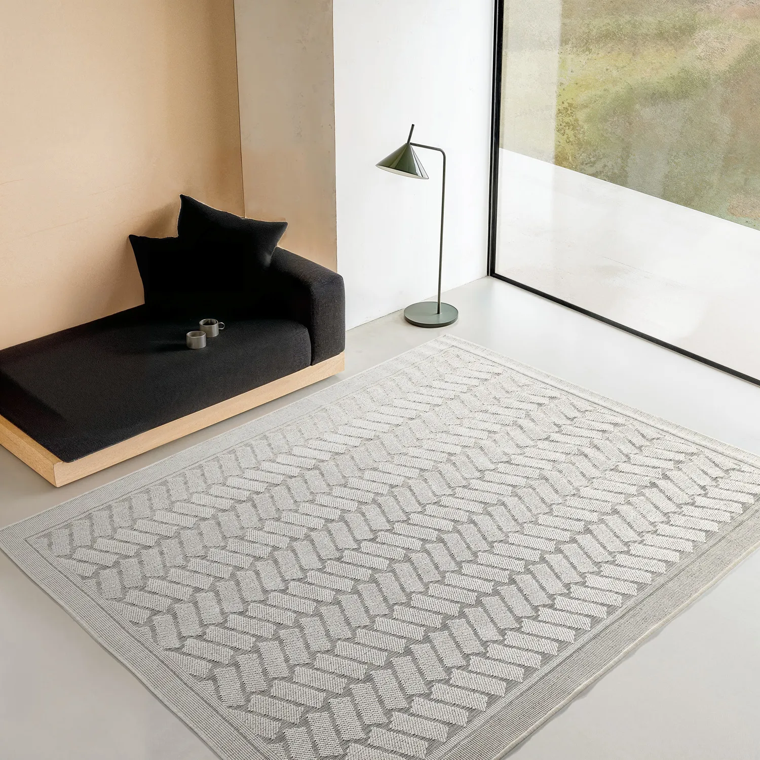 Tapis d’intérieur et d’extérieur - Aria (blanc cassé)