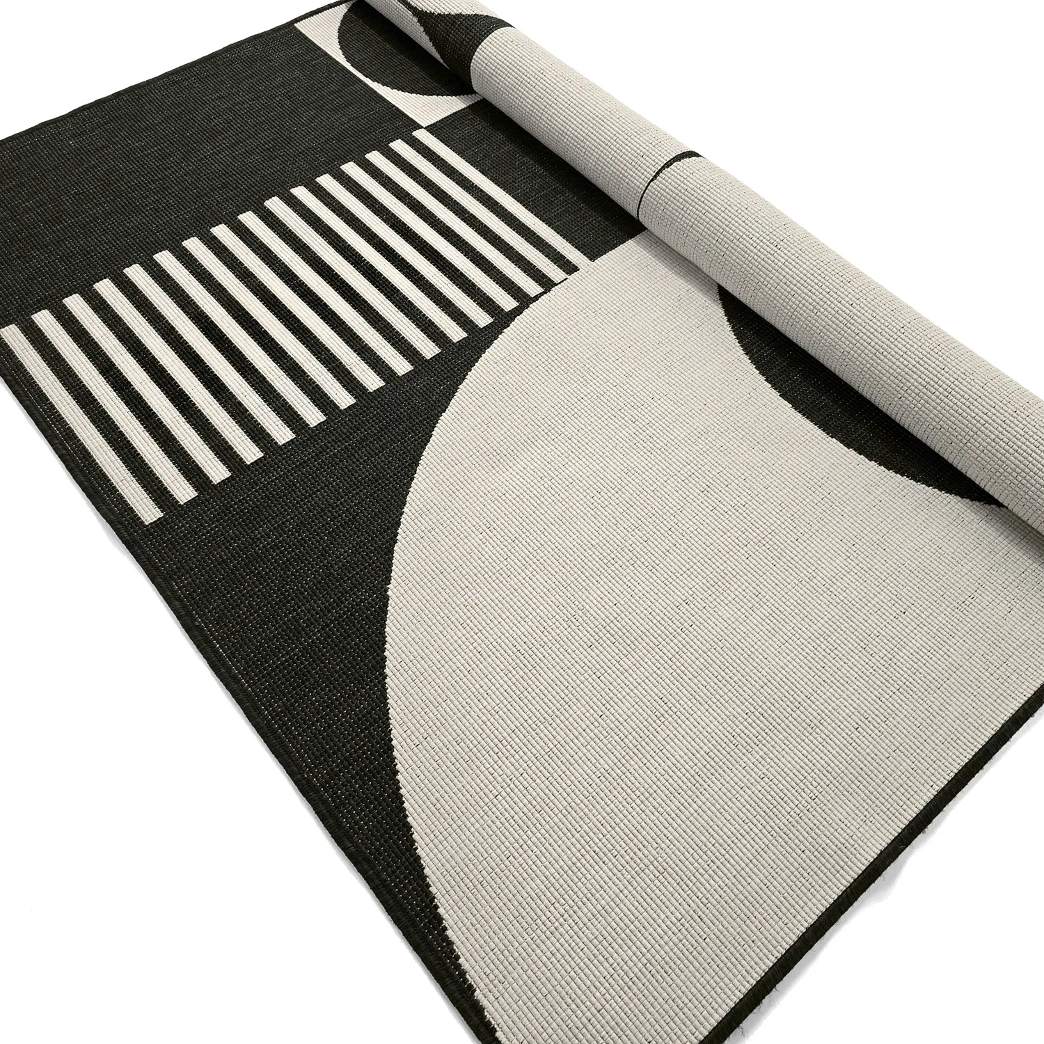 Tapis d’intérieur et d’extérieur - Aurora (noir/blanc)