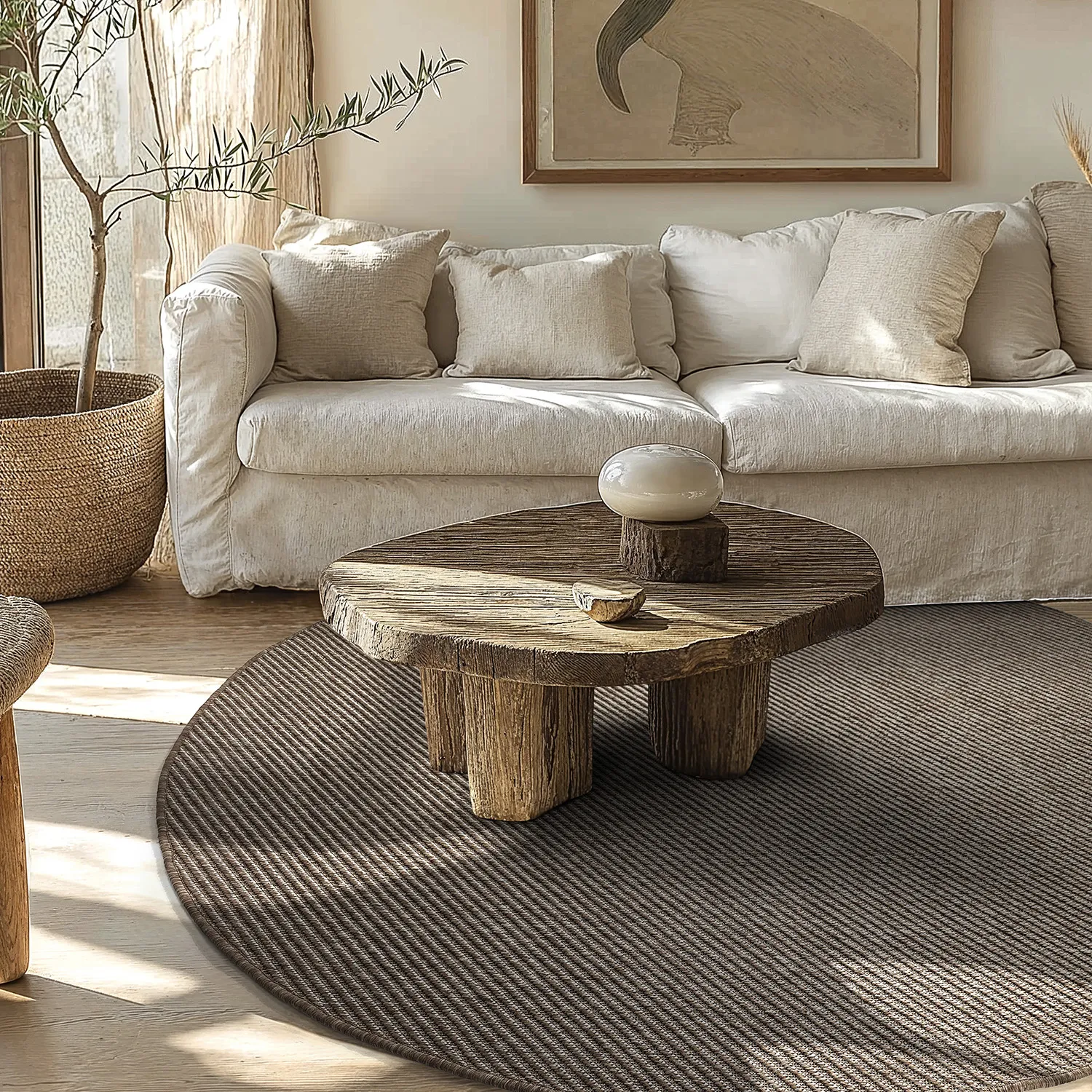 Tapis rond - Intérieur/Extérieur Bennett (beige)