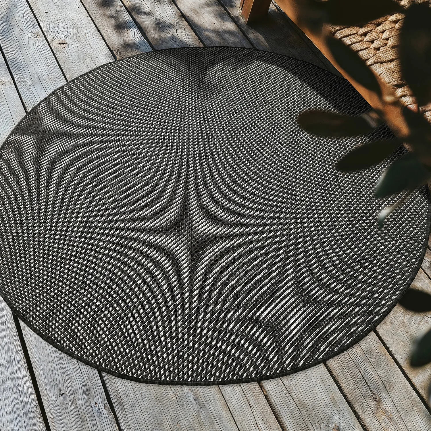 Tapis rond - Intérieur/Extérieur Bennett (noir)