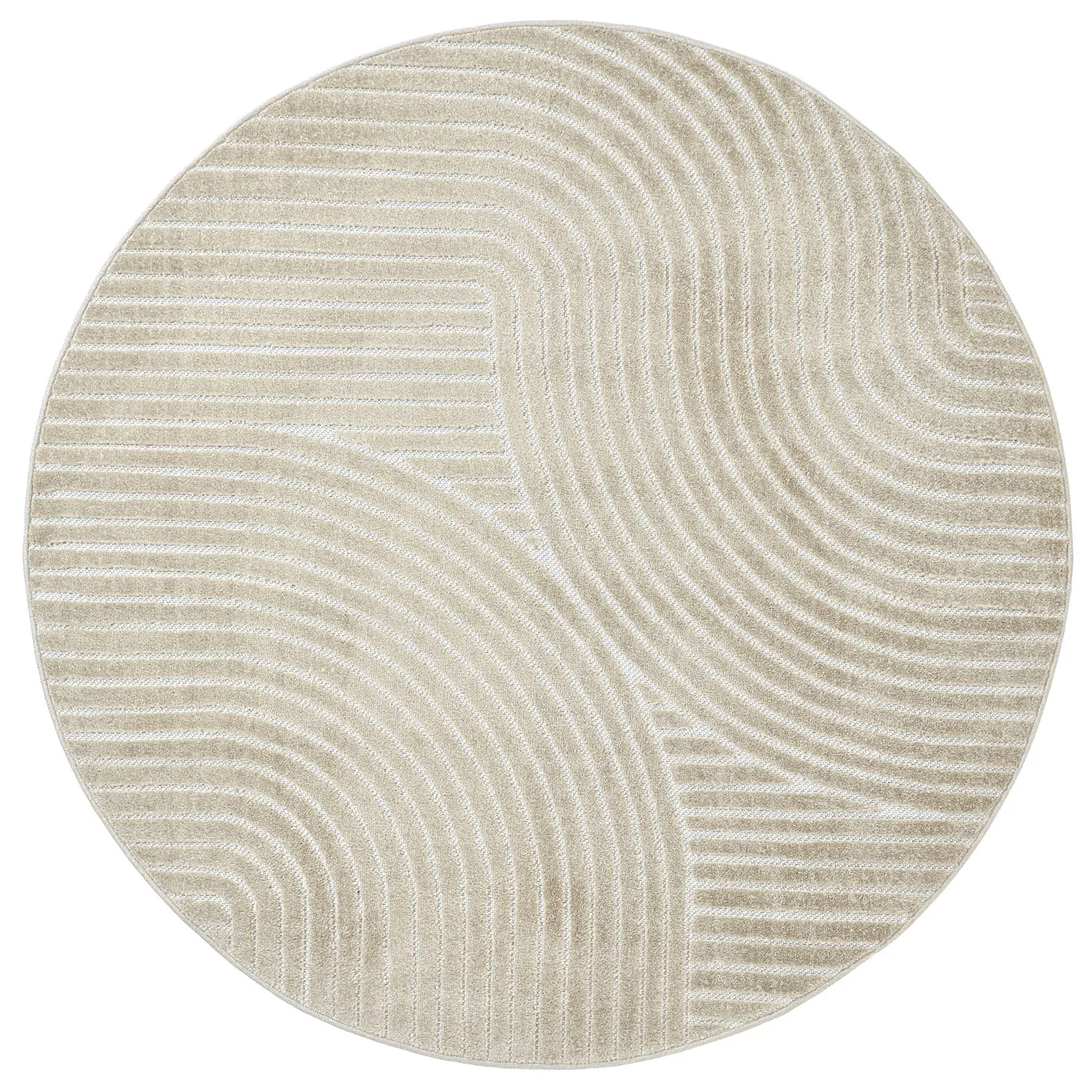 Tapis rond - intérieur/extérieur Devon (beige)