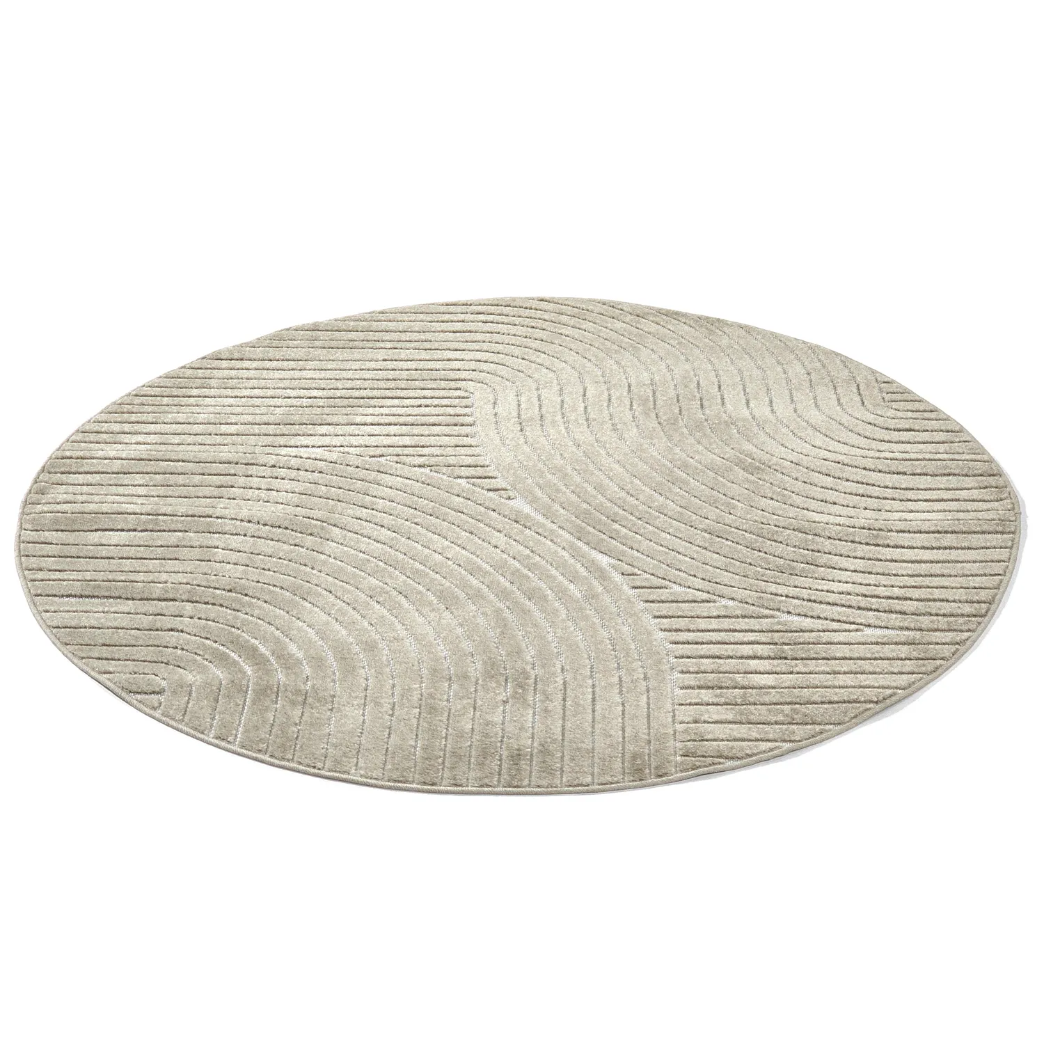 Tapis rond - intérieur/extérieur Devon (beige)