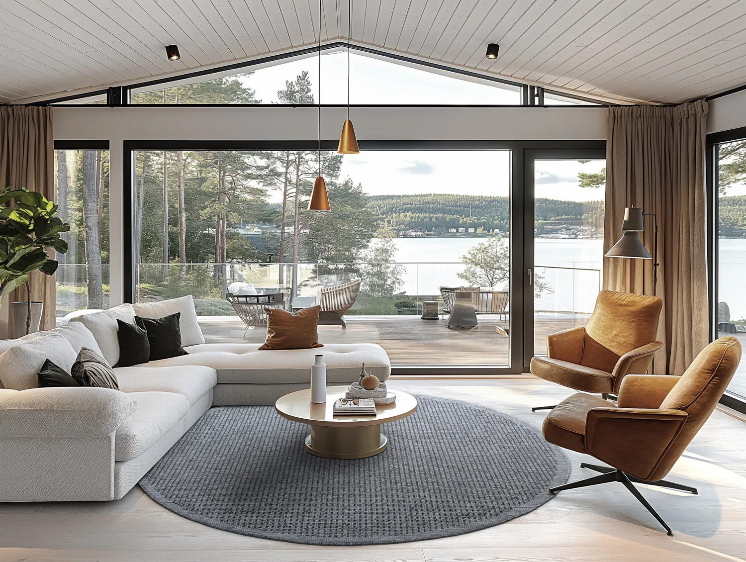 Tapis rond - Tromsø (anthracite)