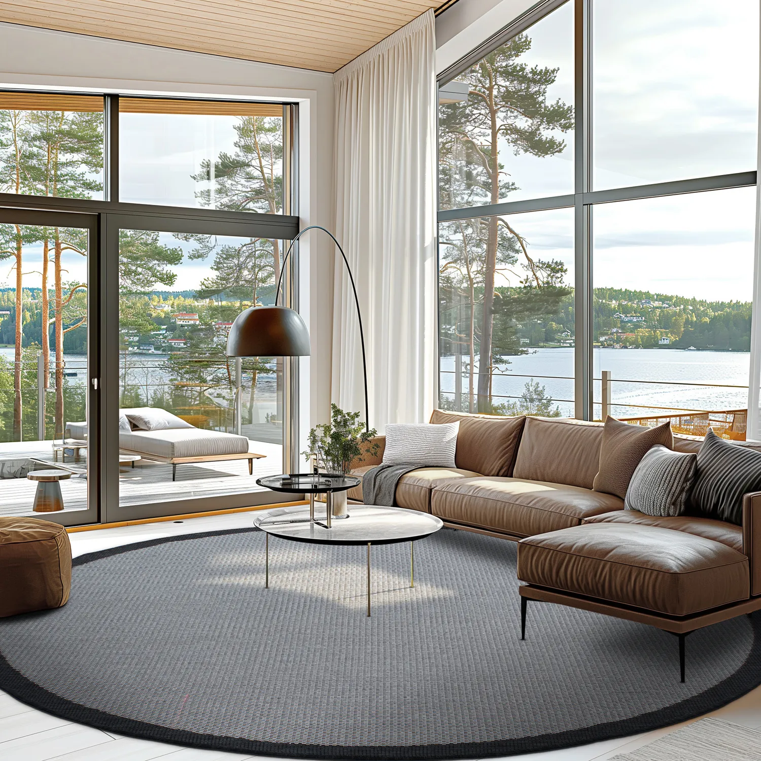 Tapis rond - Sortelha (noir)